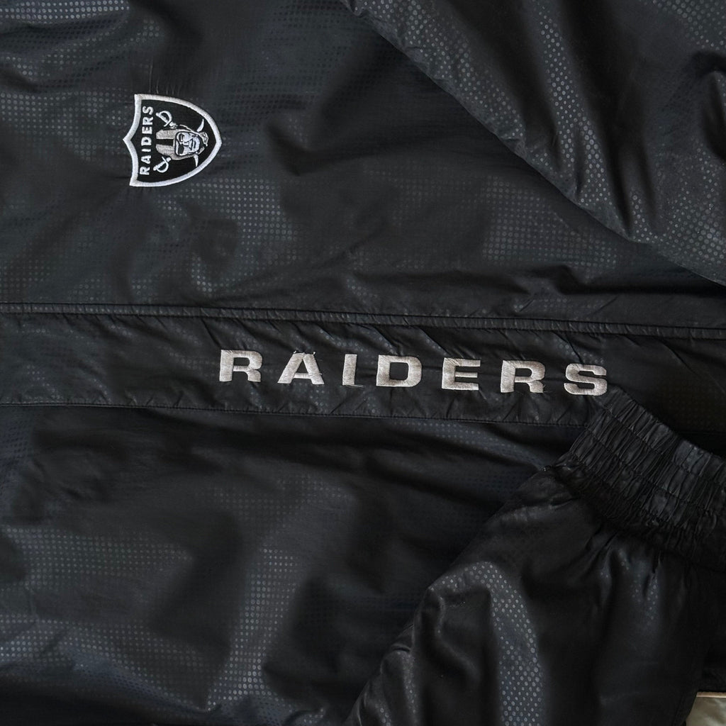 NFL Raiders | hooded jakke | sort/grå | L - Re:Junk Vintage