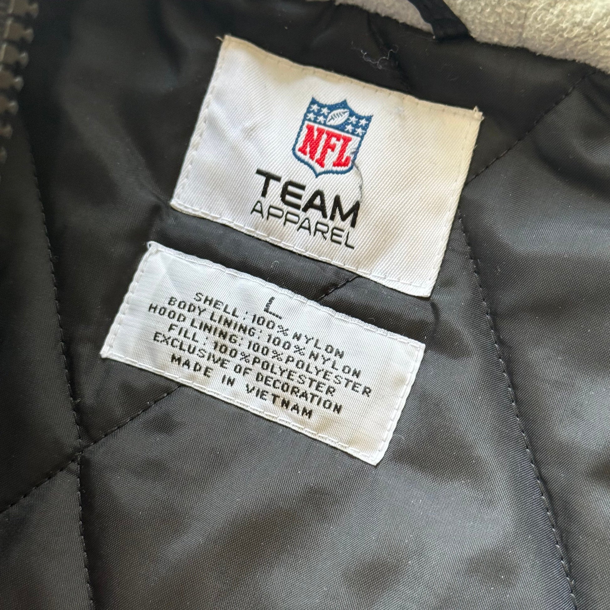 NFL Raiders | hooded jakke | sort/grå | L - Re:Junk Vintage