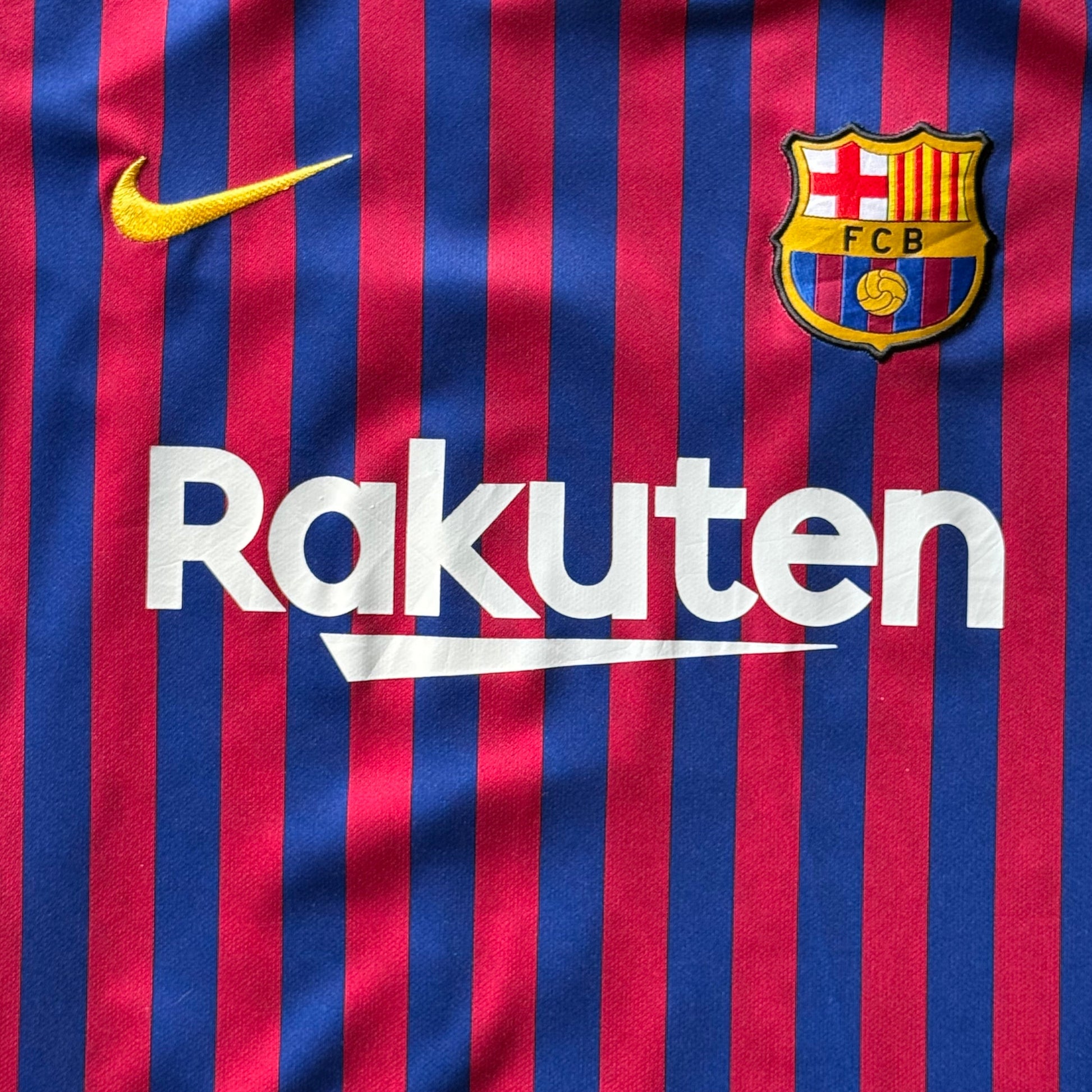 Nike FC Barcelona Messi 10 | Fodboldtrøje | Blå/Rød | Small - Re:Junk Vintage