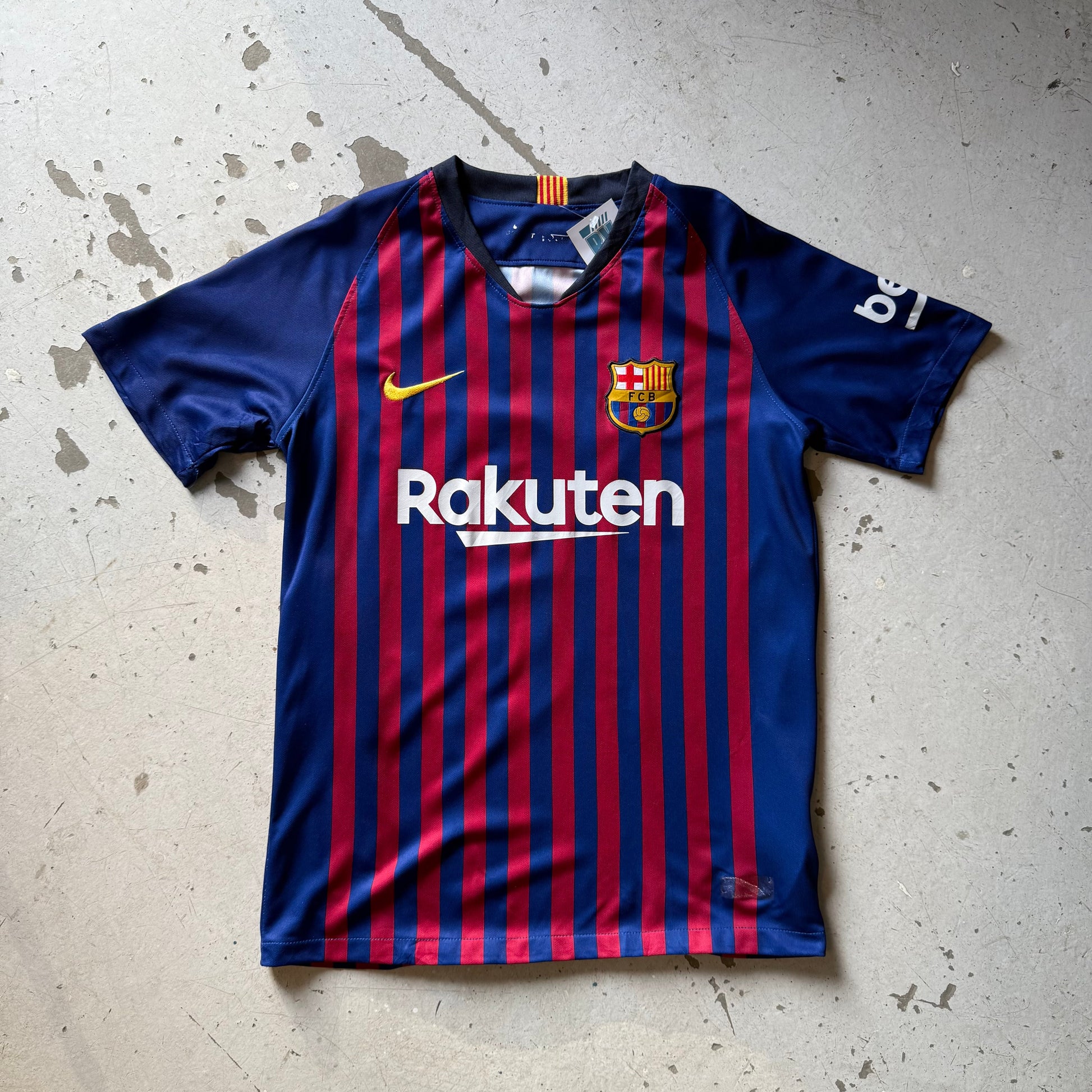 Nike FC Barcelona Messi 10 | Fodboldtrøje | Blå/Rød | Small - Re:Junk Vintage