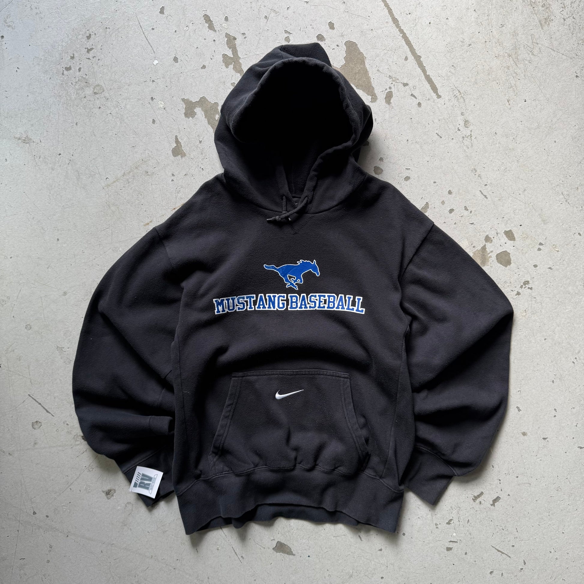 Nike Mustang Baseball hoodie – Vintage sporty hættetrøje (S) - Re:Junk Vintage