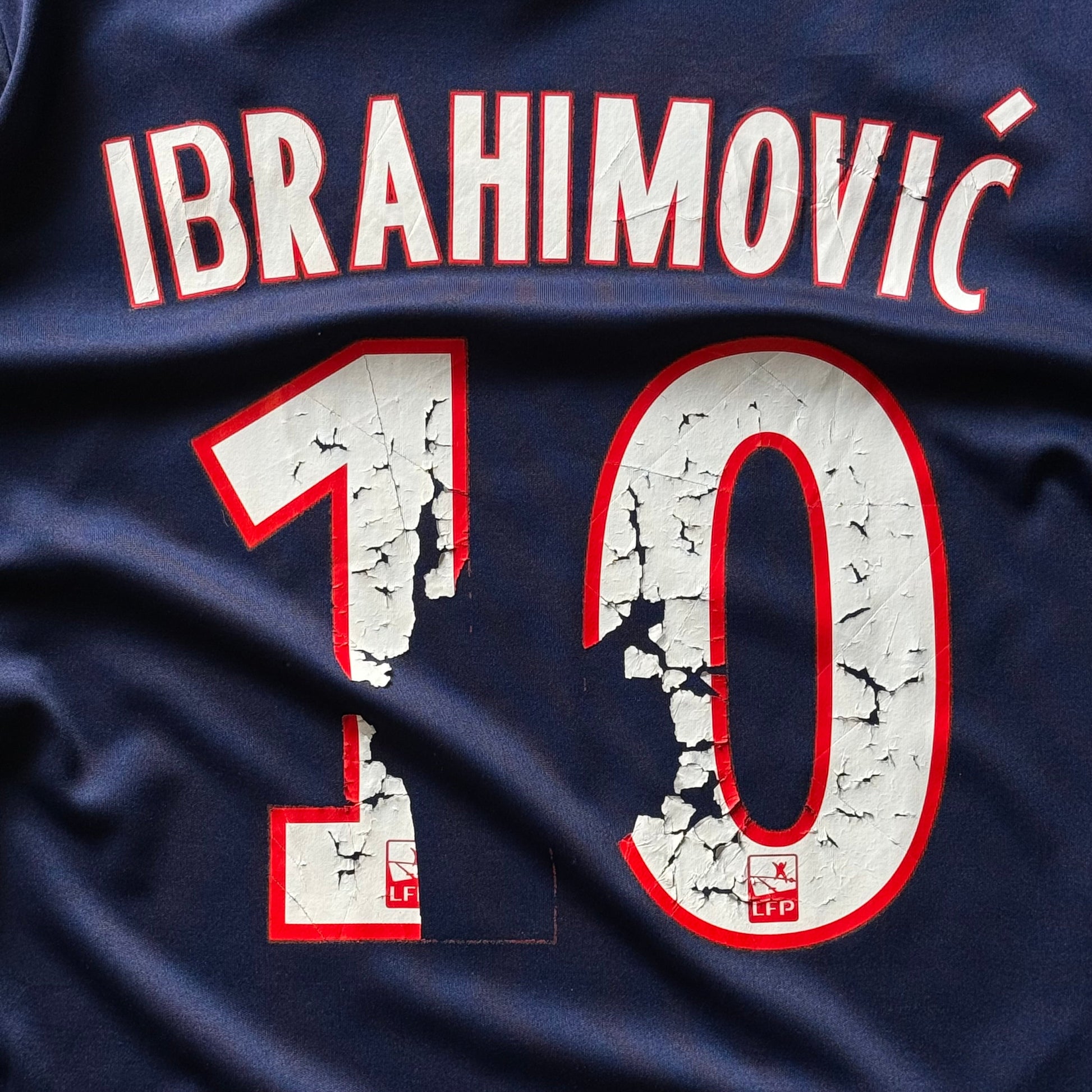 Nike PSG Ibrahimovic 10 | Fodboldtrøje | Navy/Rød | Large - Re:Junk Vintage