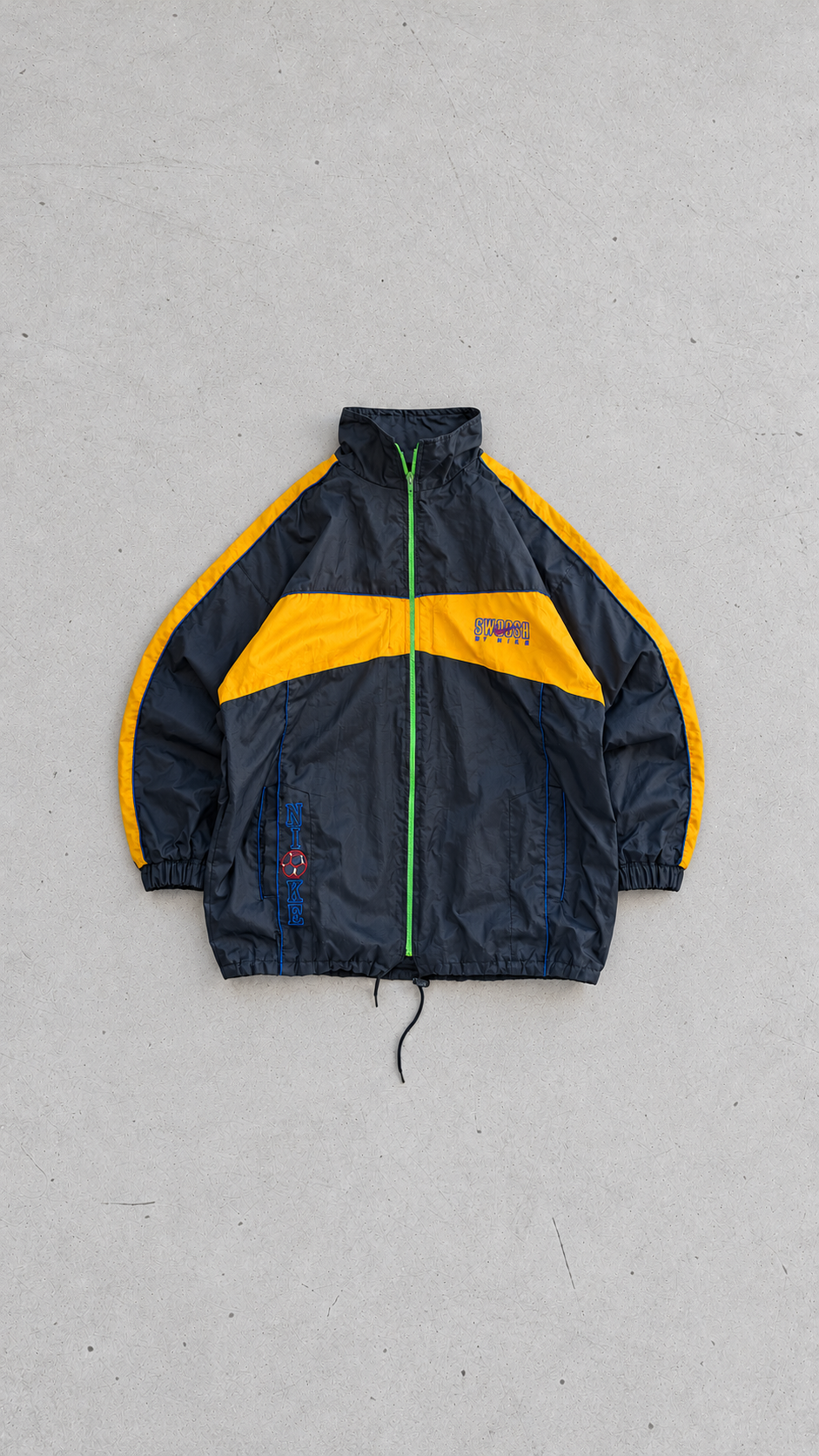 Nike | Vintage Swoosh Windbreaker | Navy/gul | L