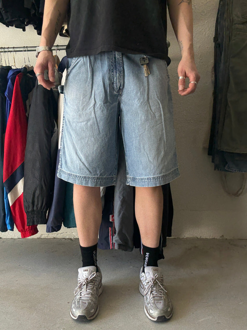 Old Navy carpenter jorts | lyseblå | W33 - Re:Junk Vintage