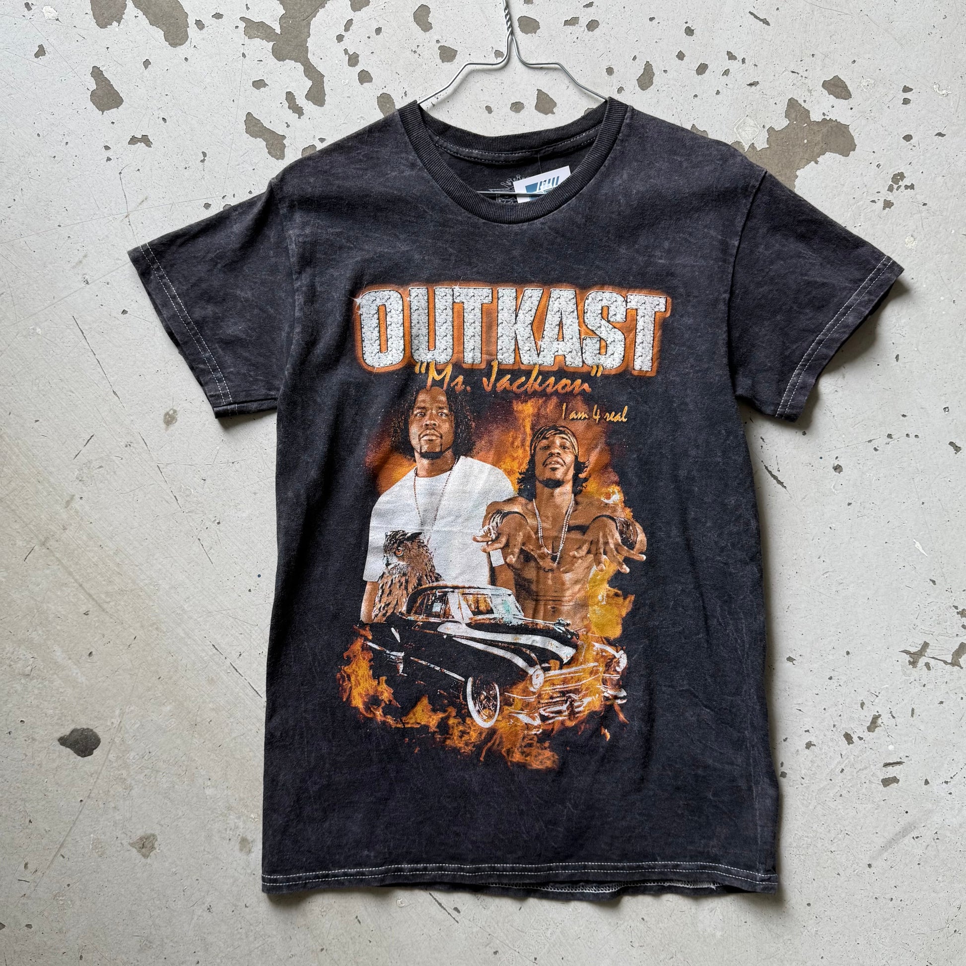 OutKast | graphic t-shirt | grå/sort | S - Re:Junk Vintage