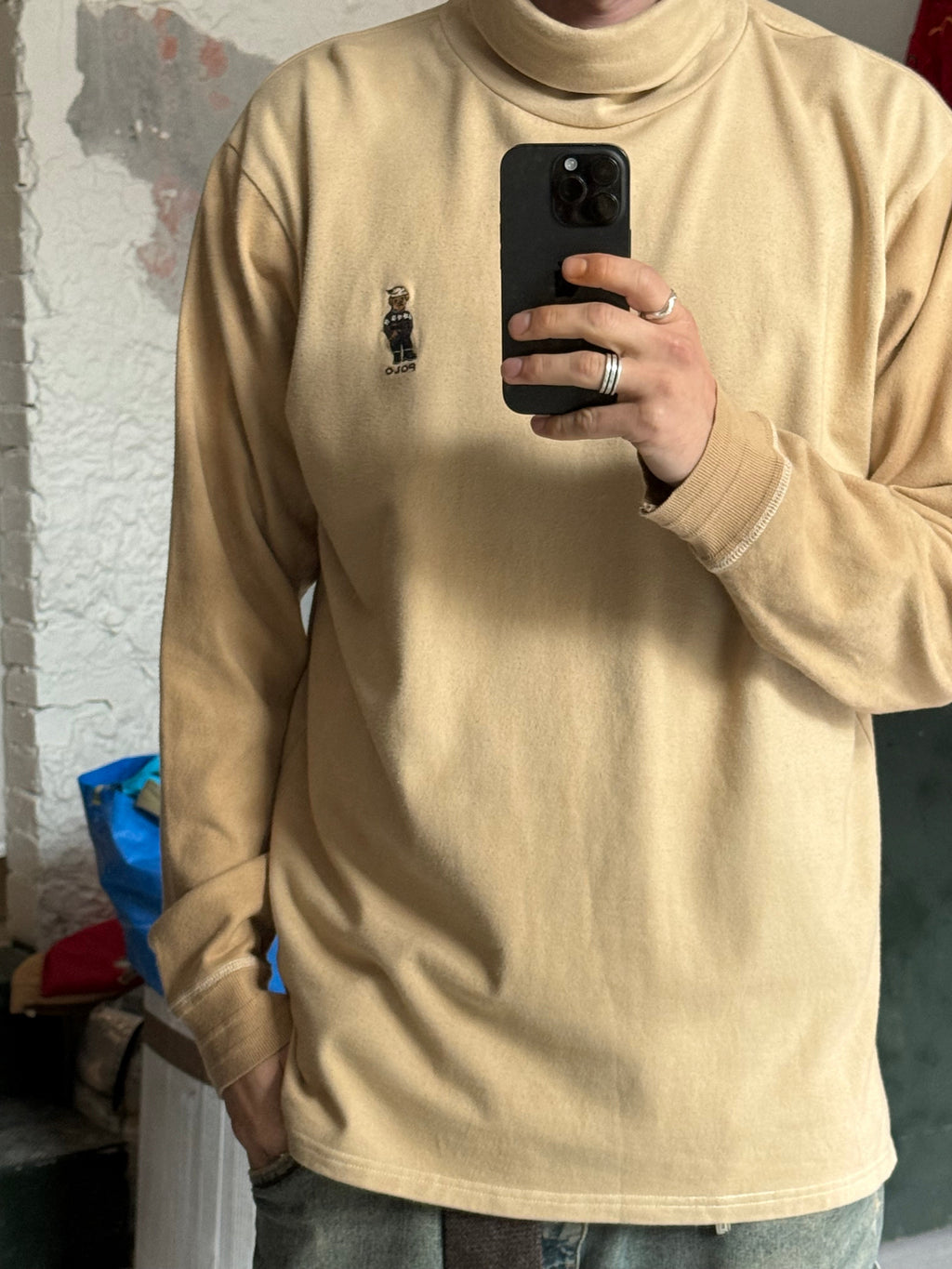 Polo Ralph Lauren Beige Turtleneck (XL) - Re:Junk Vintage