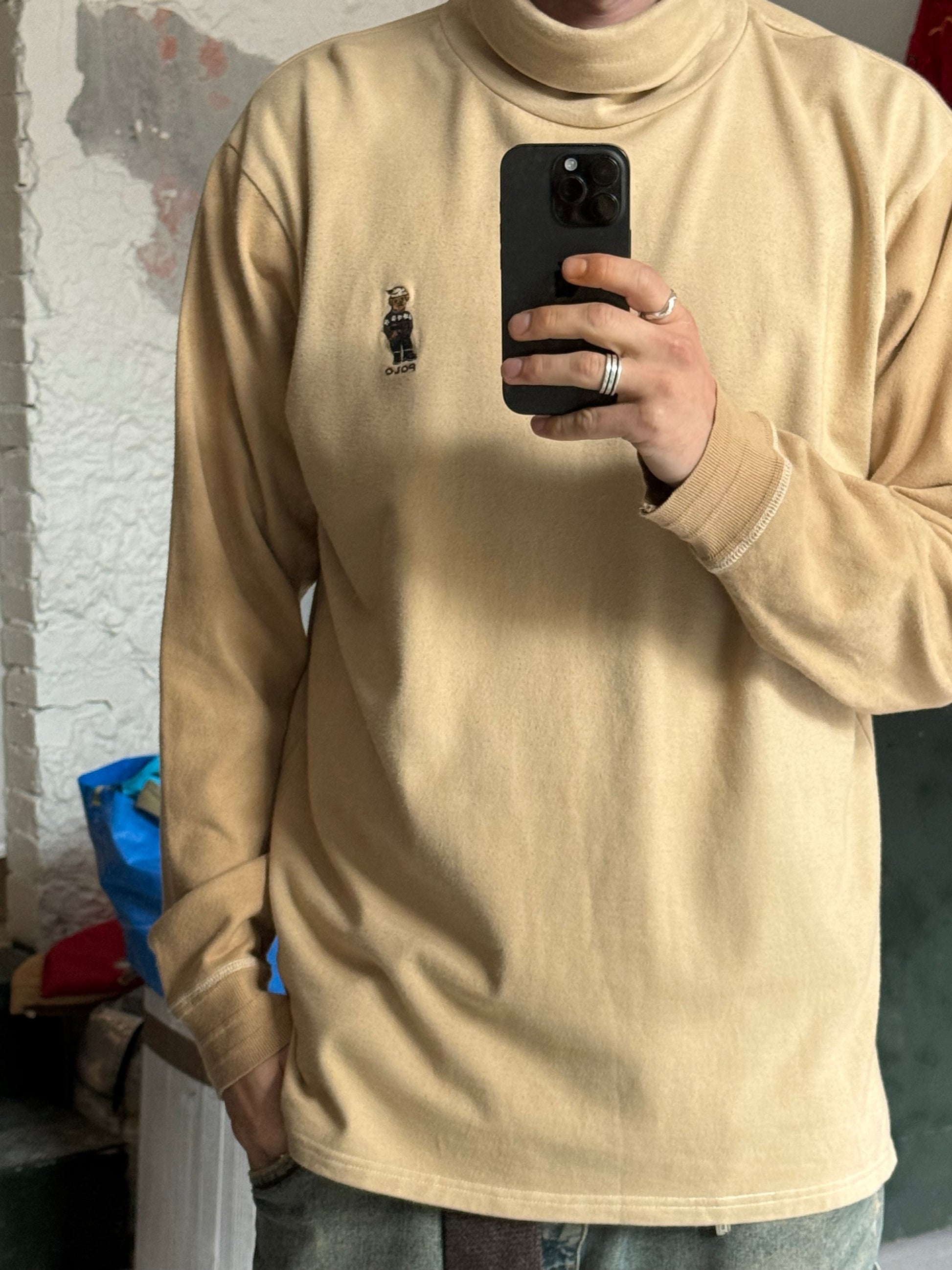 Polo Ralph Lauren Beige Turtleneck (XL) - Re:Junk Vintage