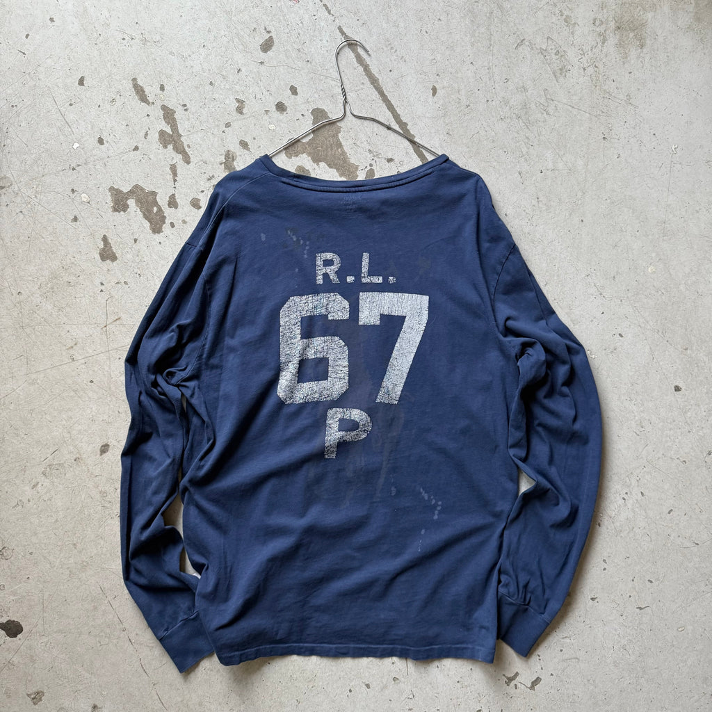 Polo Ralph Lauren long sleeve – Herre L – Navy RL67 - Re:Junk Vintage