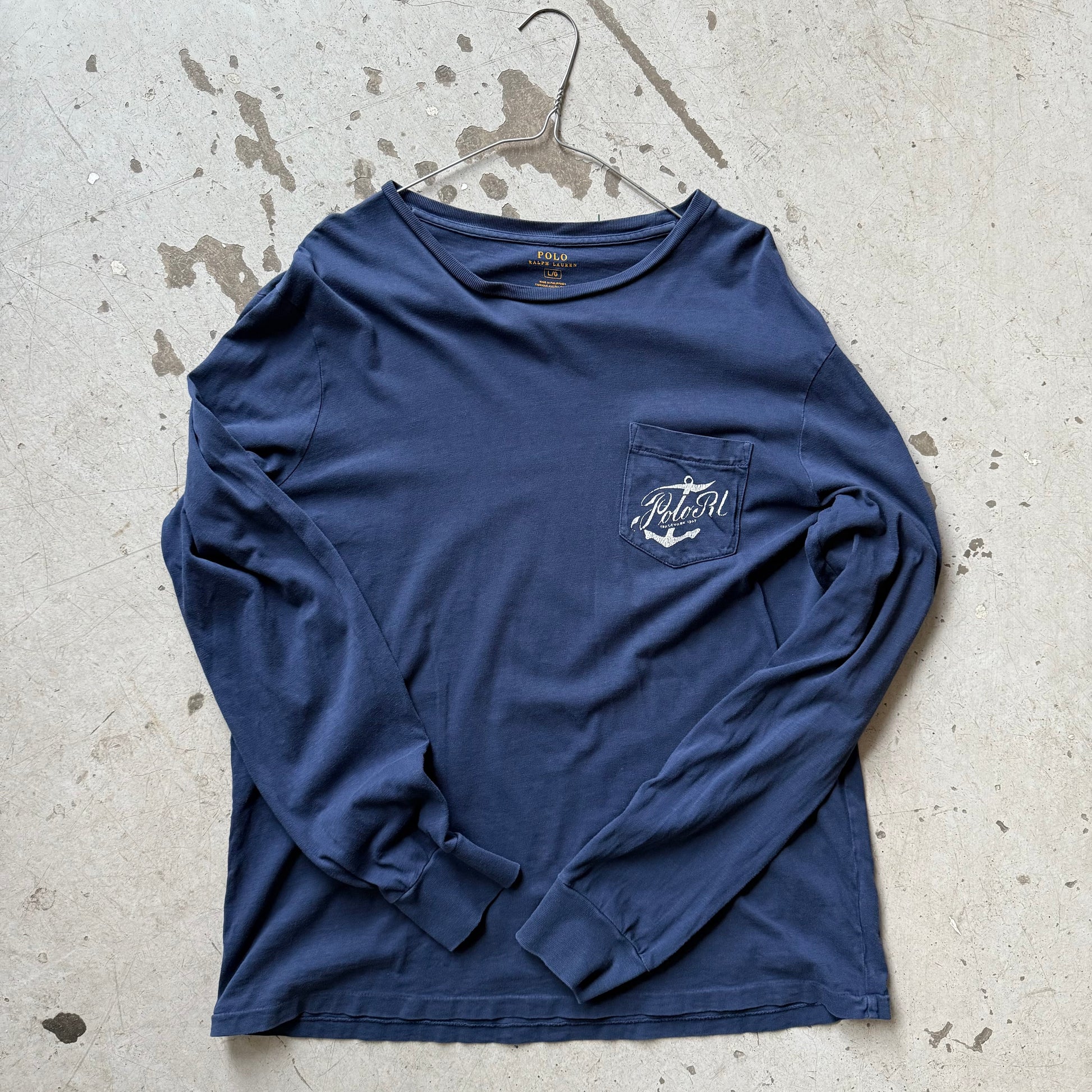 Polo Ralph Lauren long sleeve – Herre L – Navy RL67 - Re:Junk Vintage