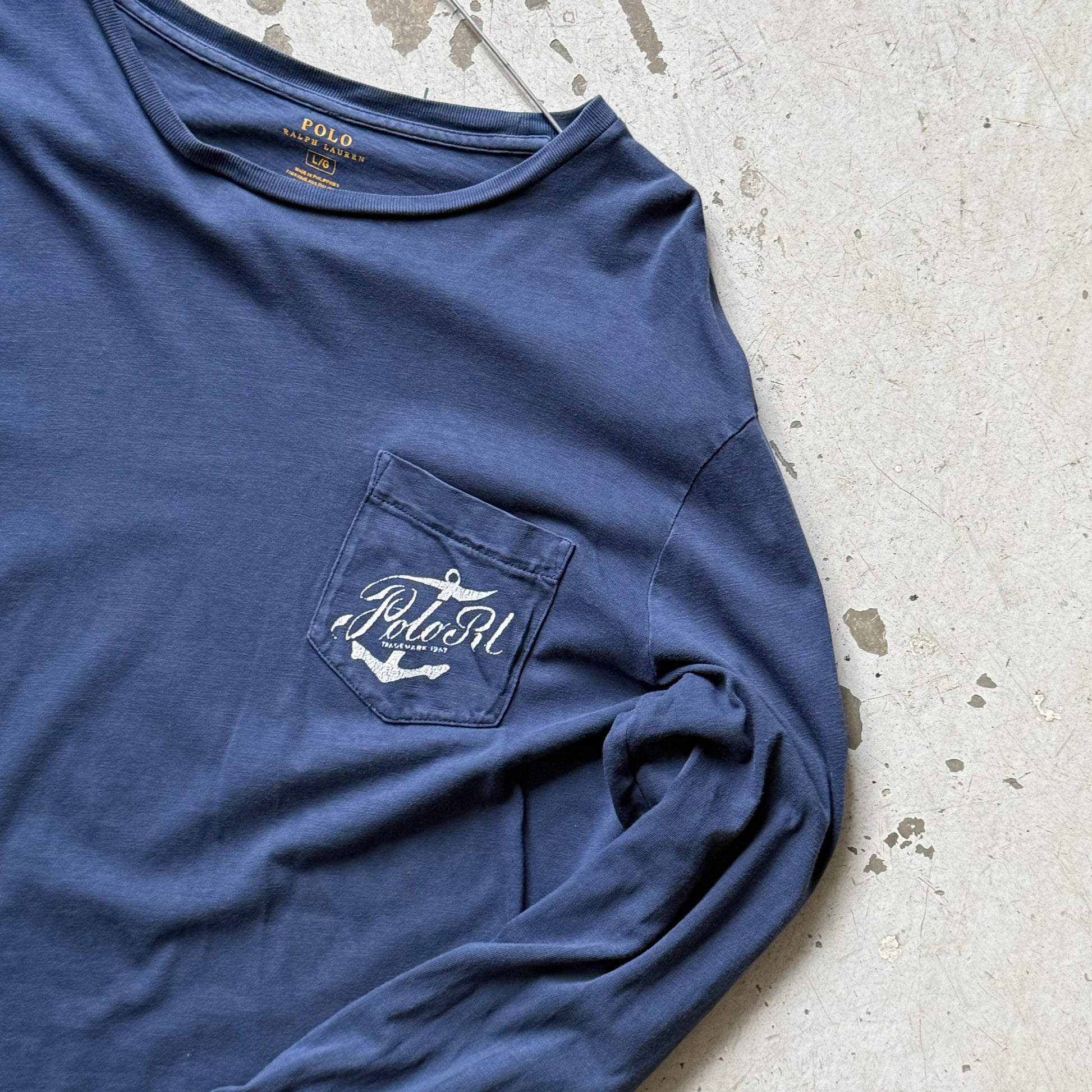 Polo Ralph Lauren long sleeve – Herre L – Navy RL67 - Re:Junk Vintage