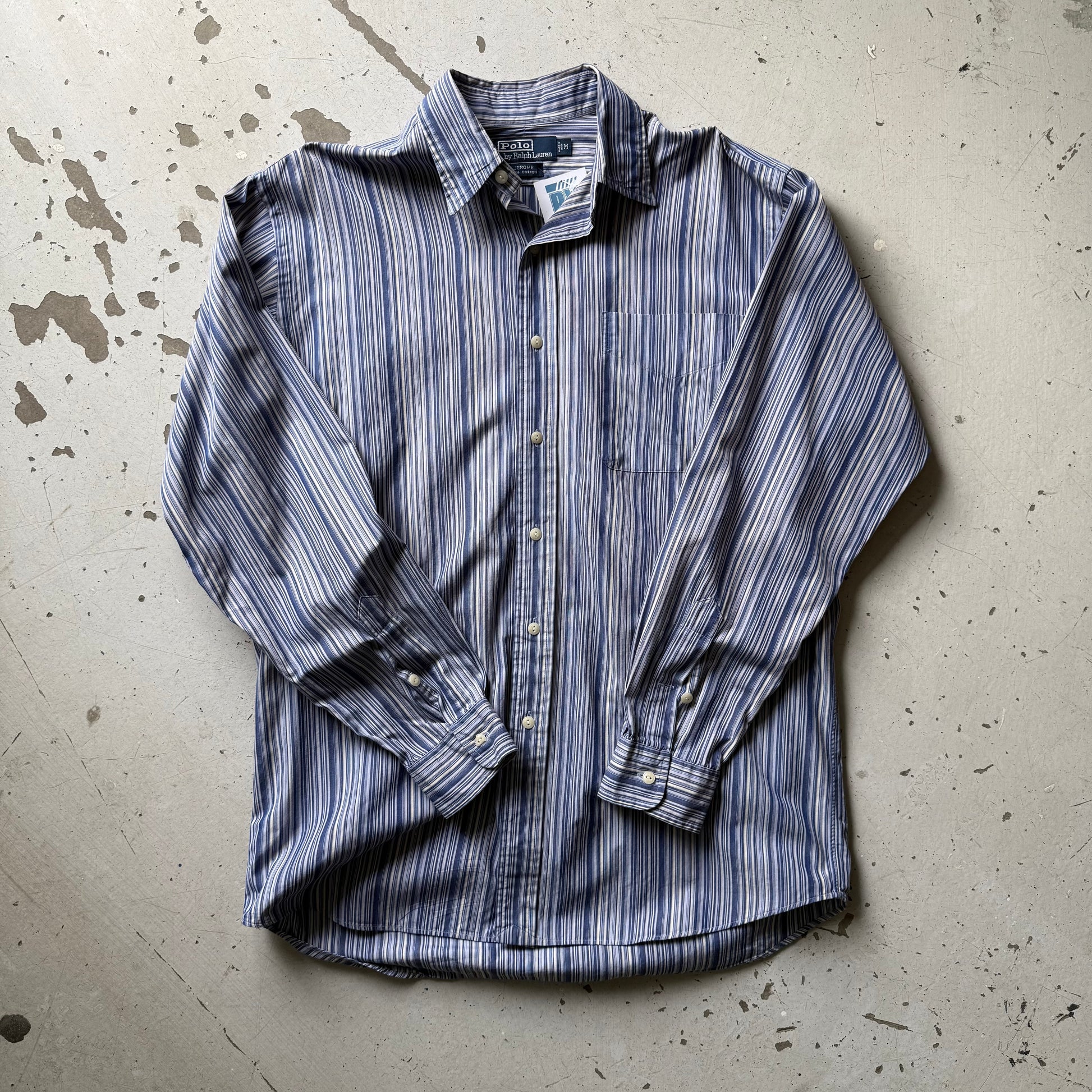 Polo Ralph Lauren | stribet skjorte | blå/hvid | M - Re:Junk Vintage