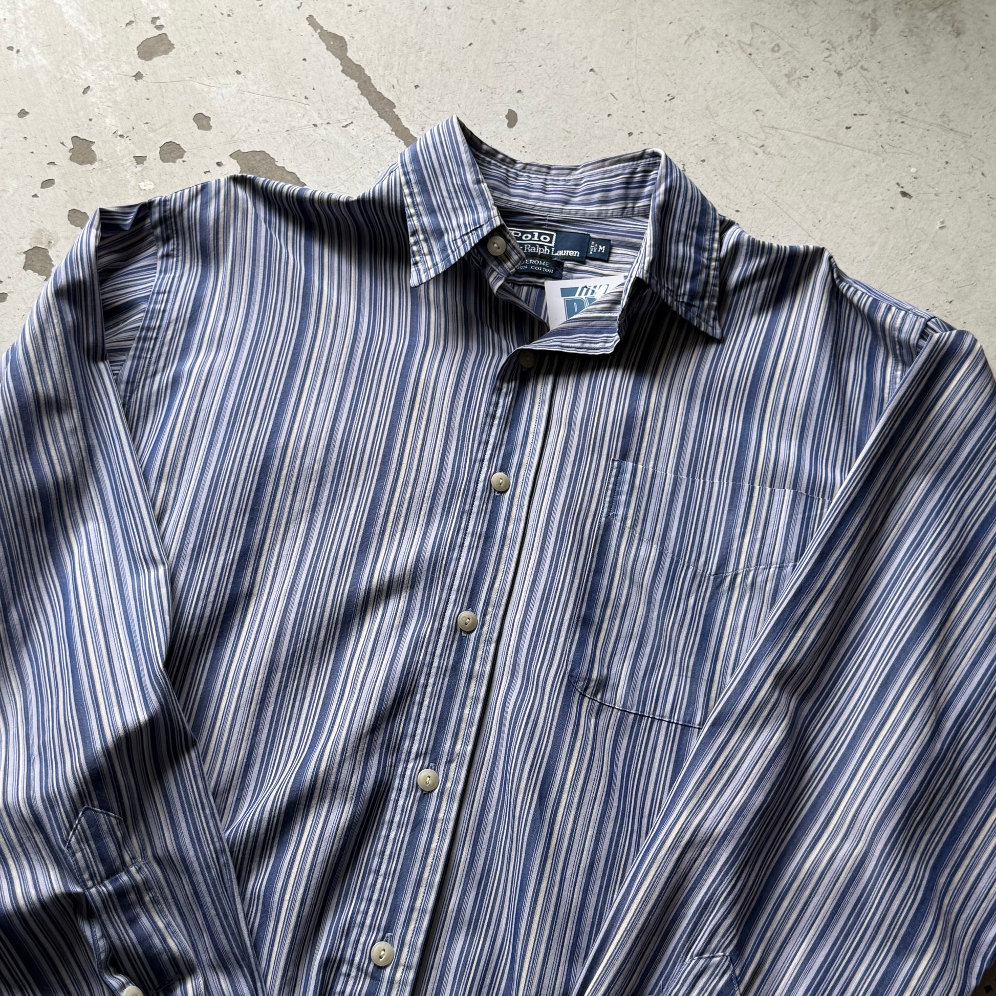 Polo Ralph Lauren | stribet skjorte | blå/hvid | M - Re:Junk Vintage