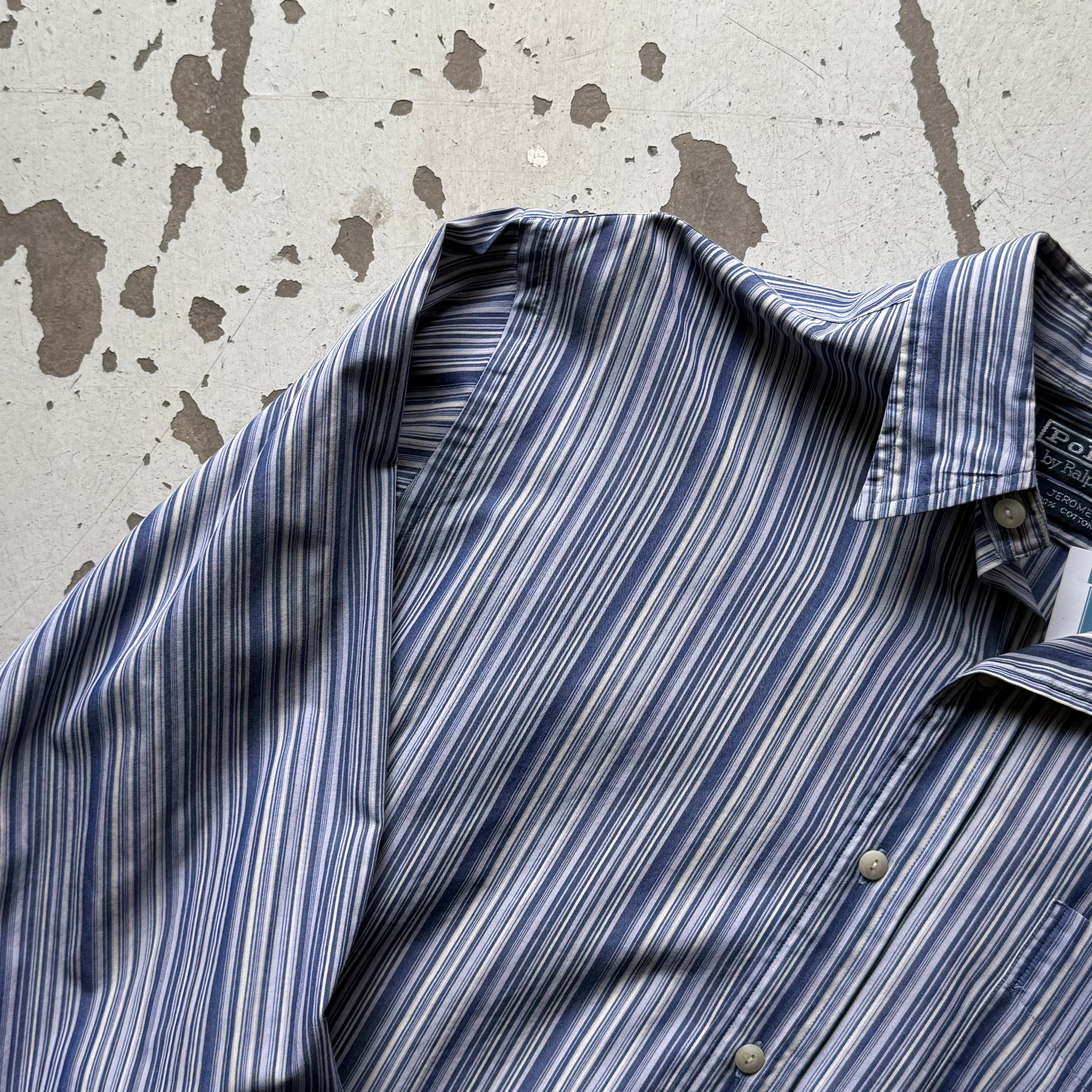 Polo Ralph Lauren | stribet skjorte | blå/hvid | M - Re:Junk Vintage