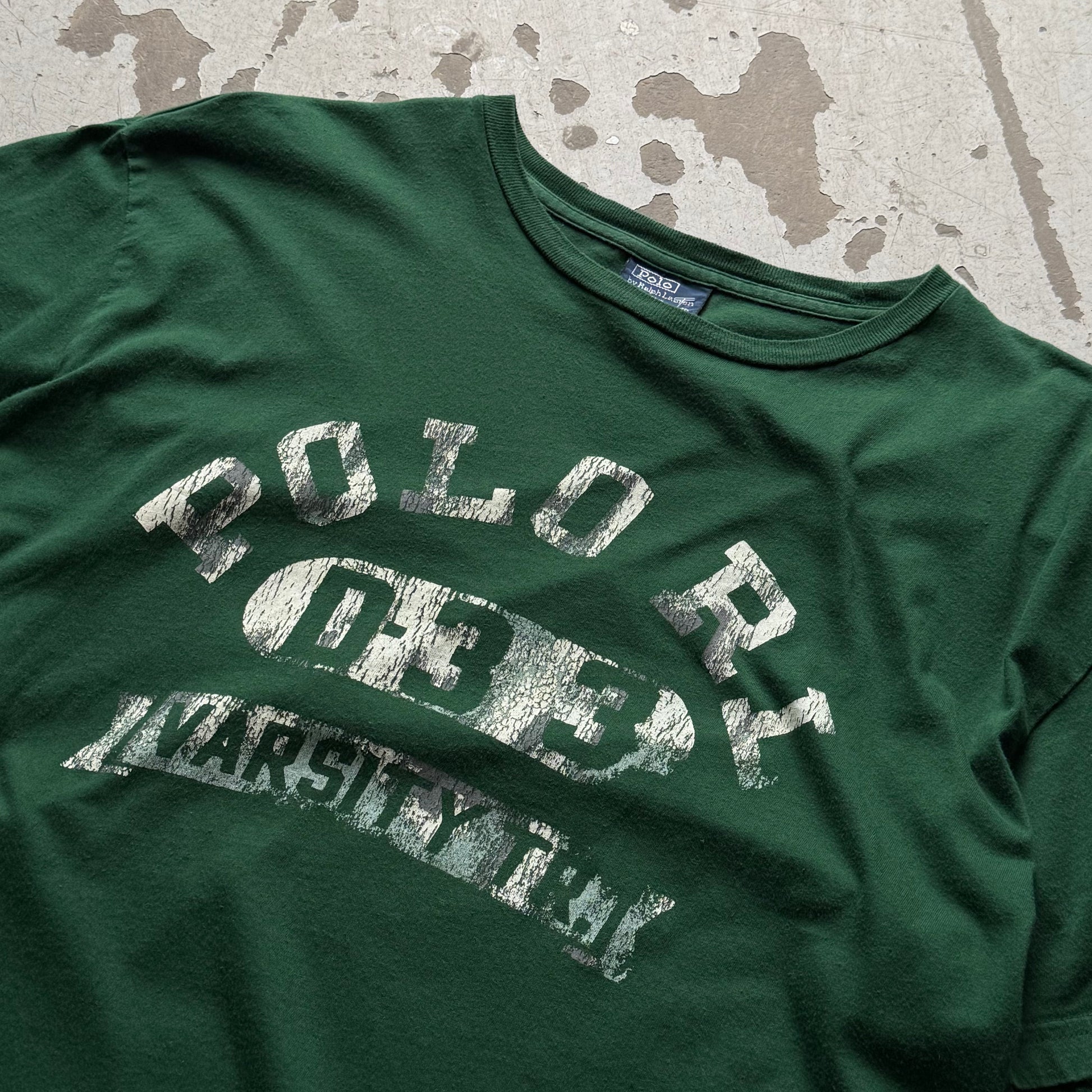 Polo Ralph Lauren T-shirt Vintage Grøn Varsity RL - Medium - Re:Junk Vintage