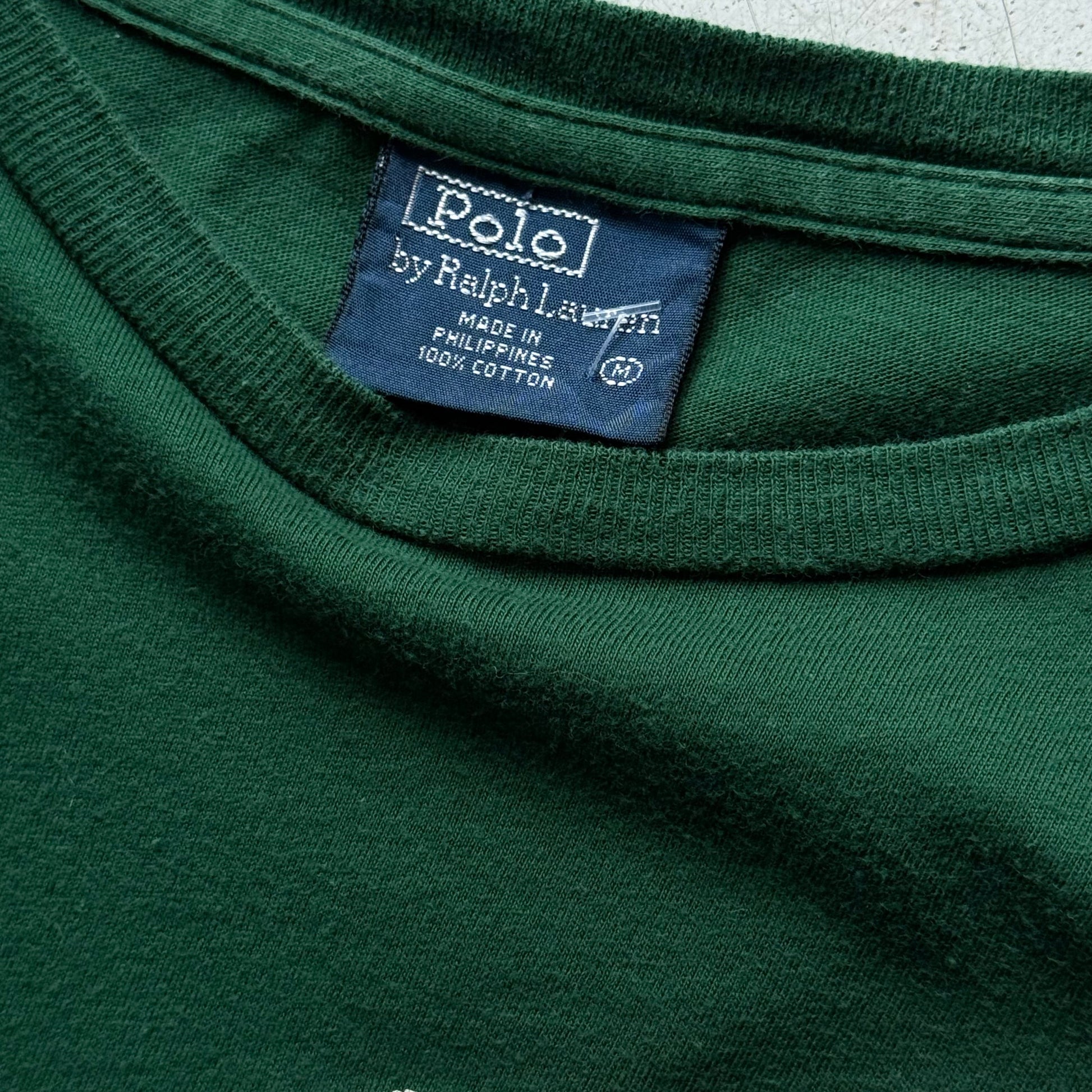 Polo Ralph Lauren T-shirt Vintage Grøn Varsity RL - Medium - Re:Junk Vintage