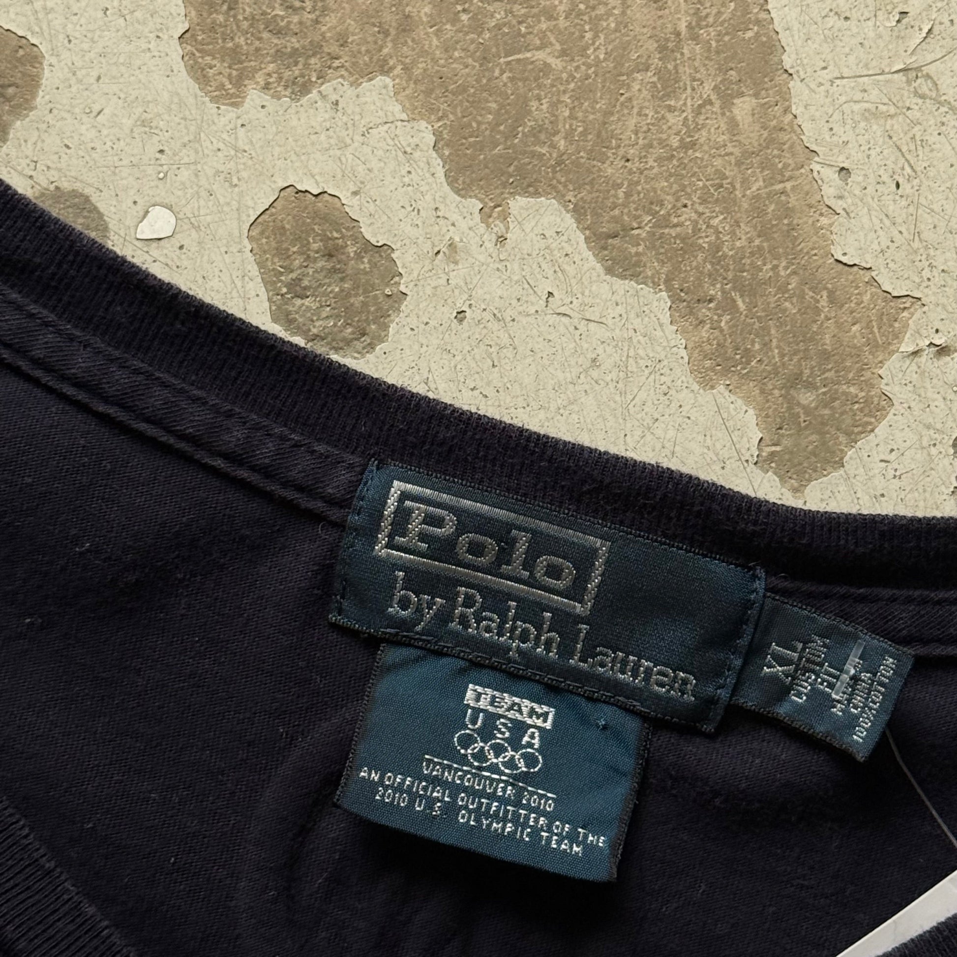 Polo Ralph Lauren vintage t-shirt navy TEAM USA OL 2010 Vancouver str. XL - Re:Junk Vintage