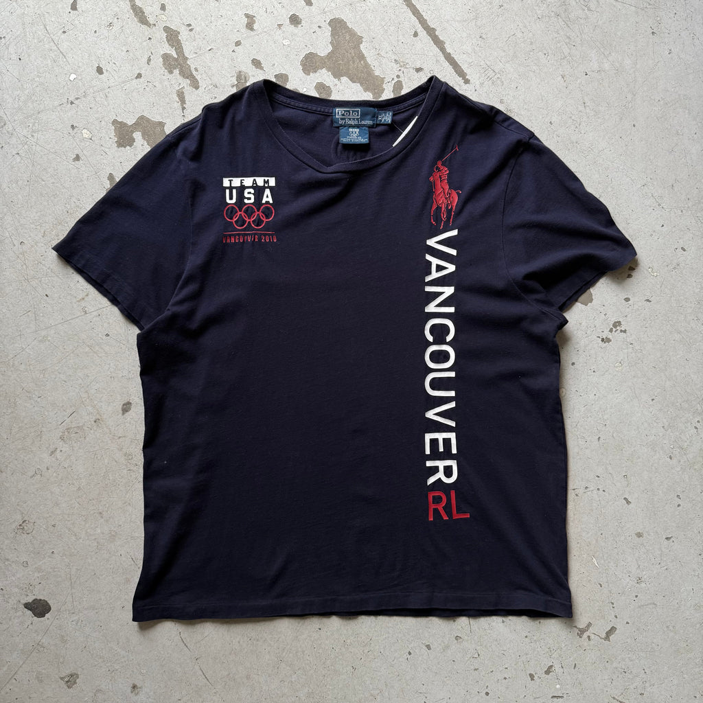 Polo Ralph Lauren vintage t-shirt navy TEAM USA OL 2010 Vancouver str. XL - Re:Junk Vintage