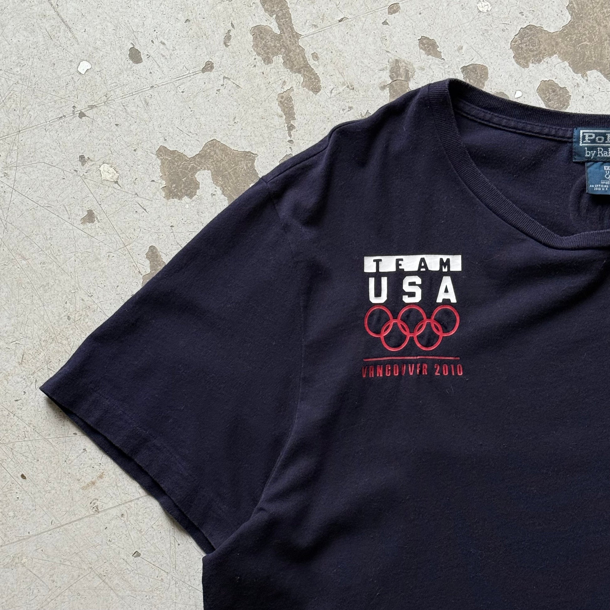 Polo Ralph Lauren vintage t-shirt navy TEAM USA OL 2010 Vancouver str. XL - Re:Junk Vintage