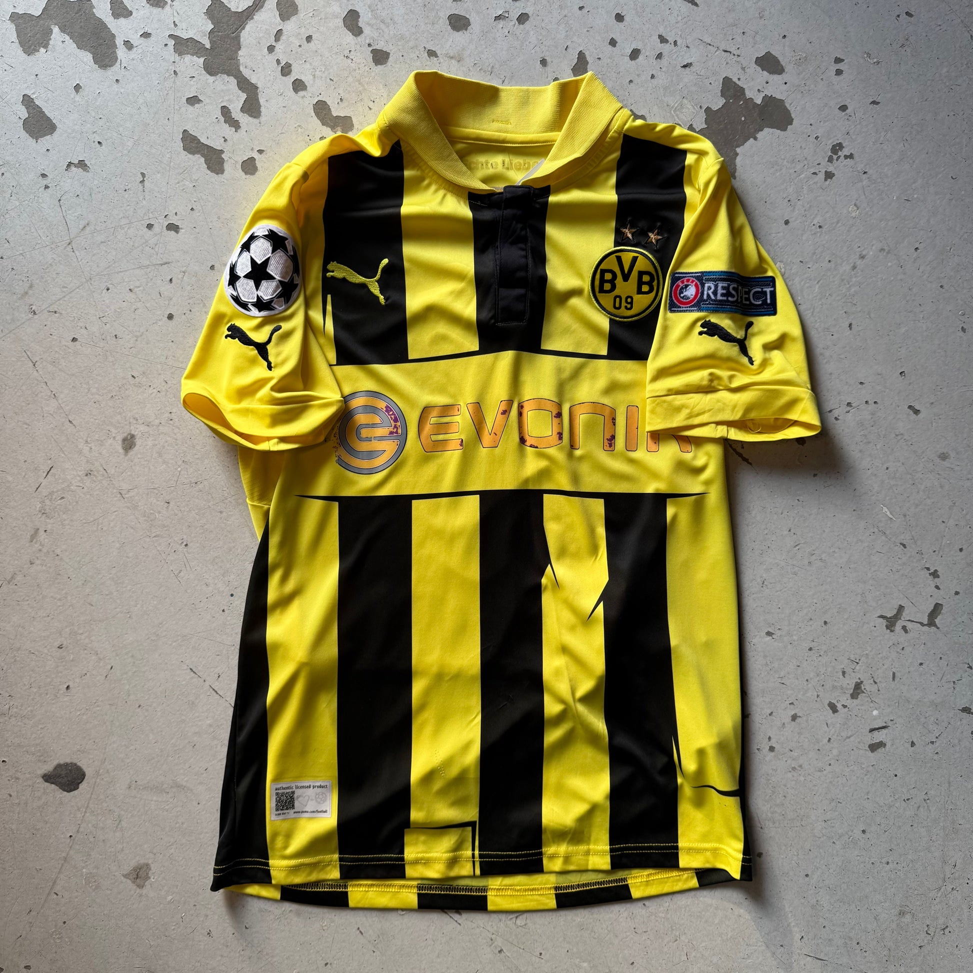 Puma Borussia Dortmund Lewandowski 9 | Fodboldtrøje | Gul/Sort | M - Re:Junk Vintage