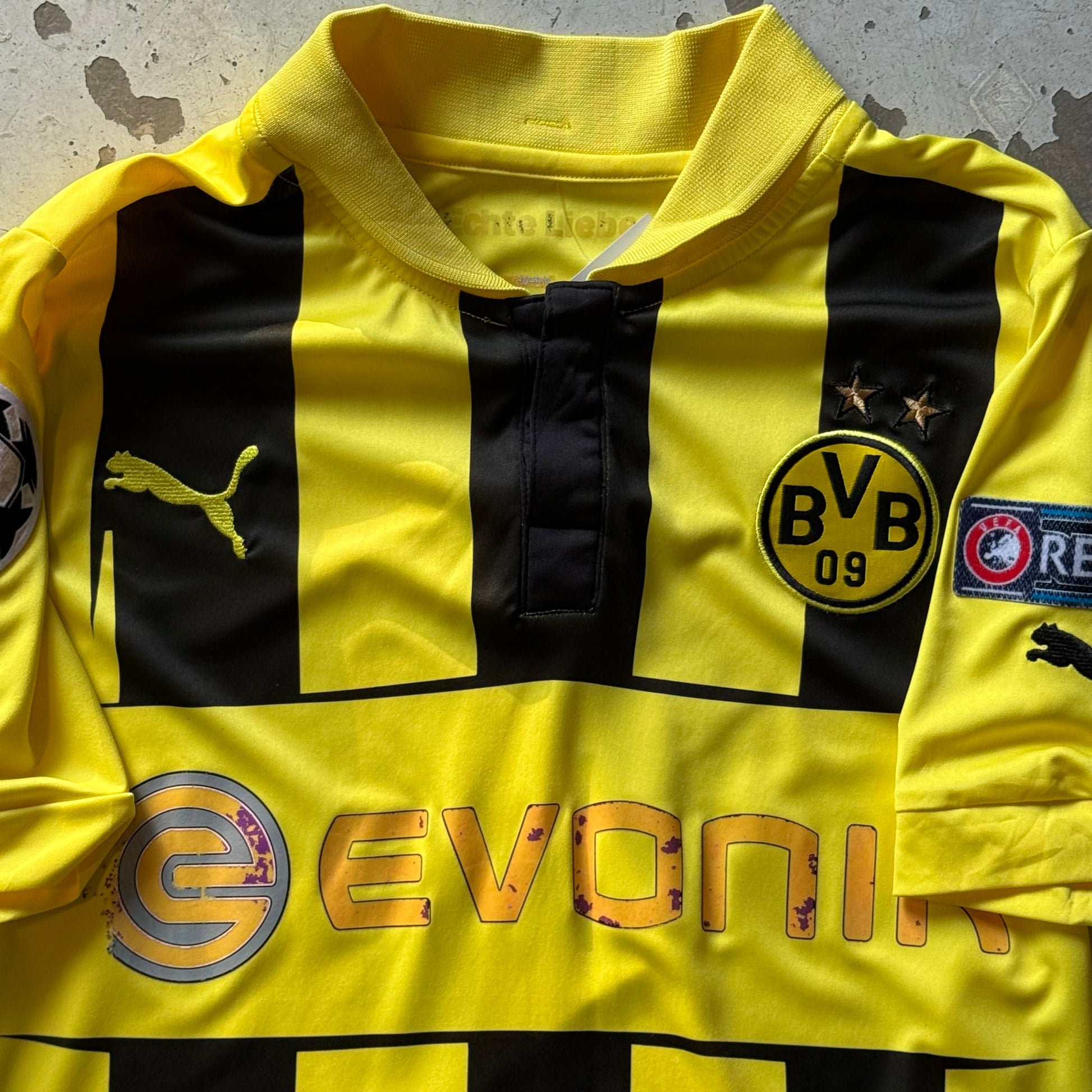 Puma Borussia Dortmund Lewandowski 9 | Fodboldtrøje | Gul/Sort | M - Re:Junk Vintage