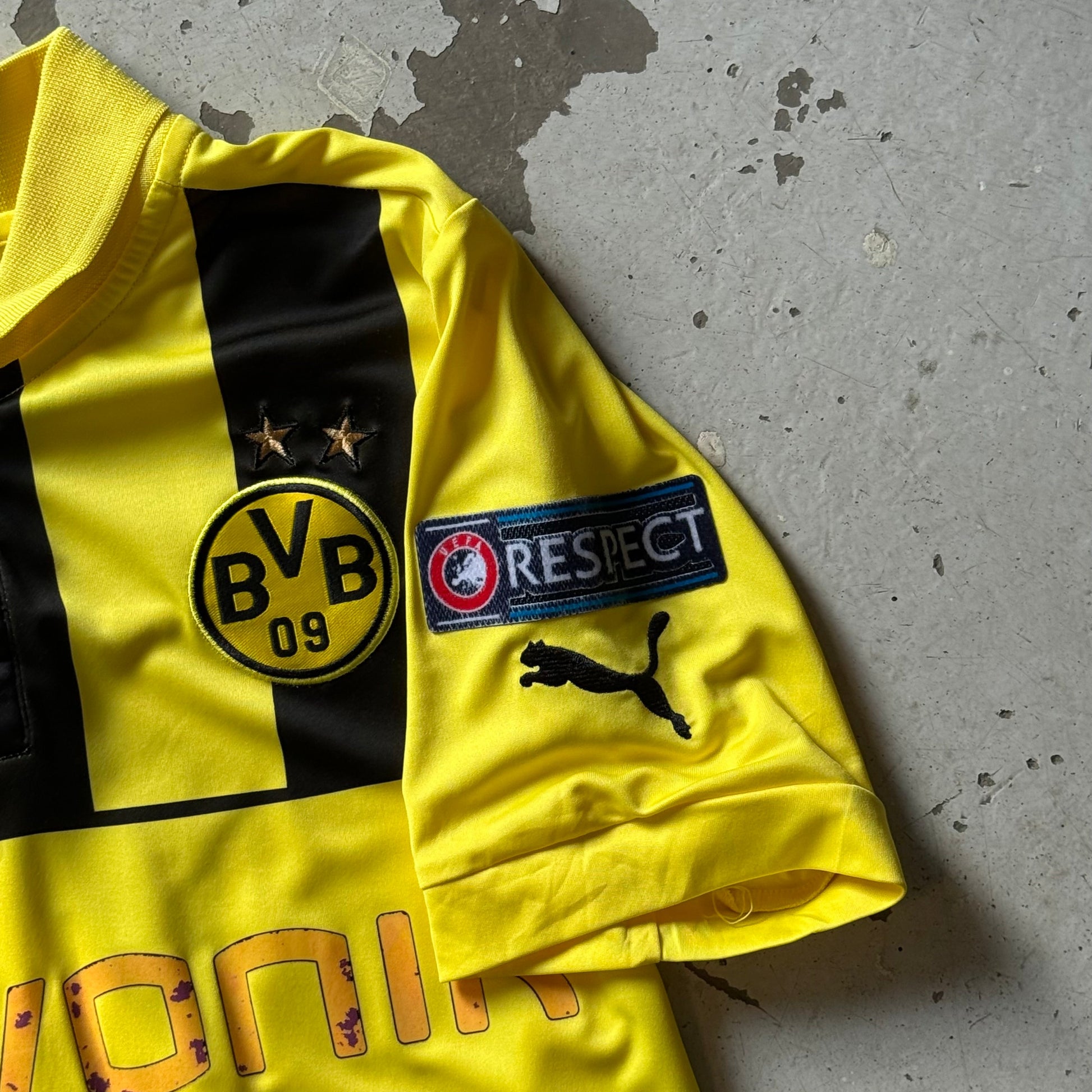 Puma Borussia Dortmund Lewandowski 9 | Fodboldtrøje | Gul/Sort | M - Re:Junk Vintage