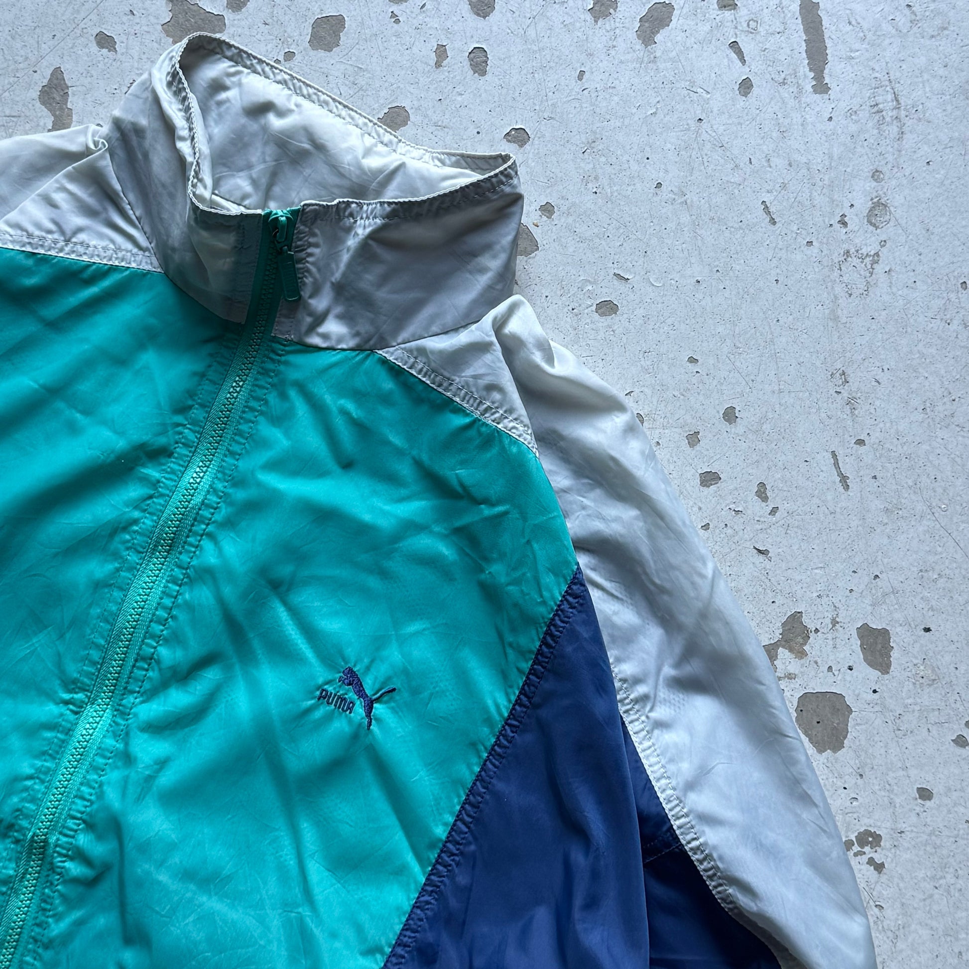 Puma Vintage Track Jacket turkis Navy – Str. L - Re:Junk Vintage