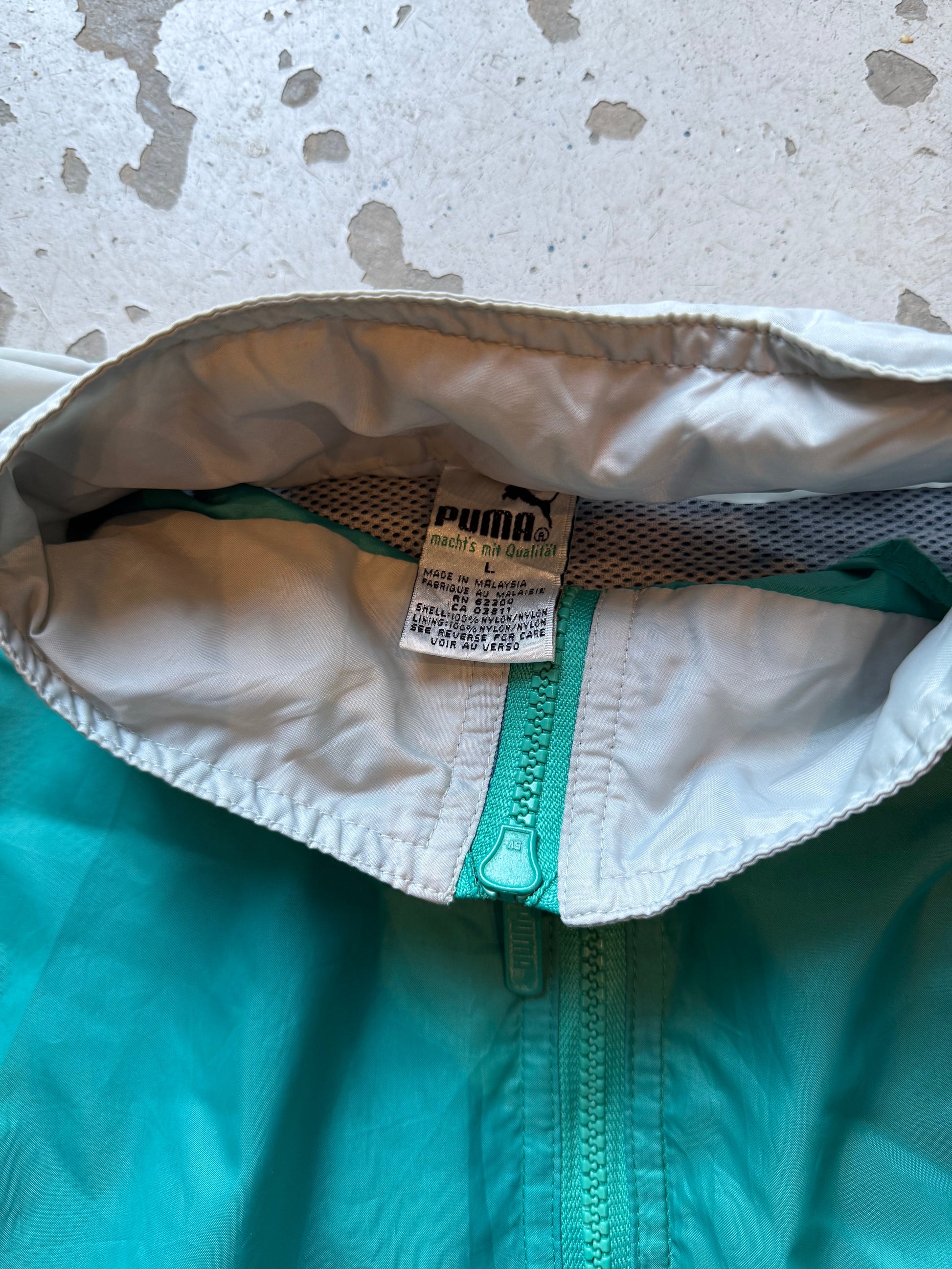 Puma Vintage Track Jacket turkis Navy – Str. L - Re:Junk Vintage