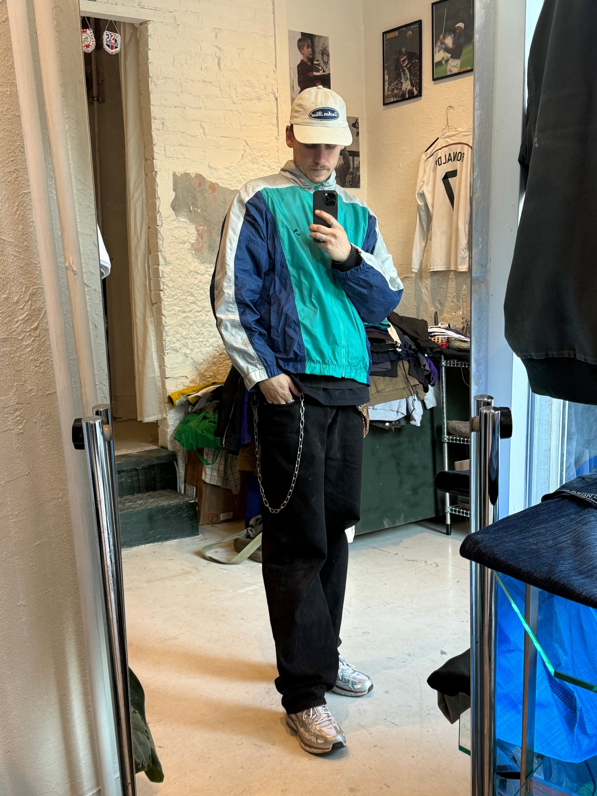 Puma Vintage Track Jacket turkis Navy – Str. L - Re:Junk Vintage