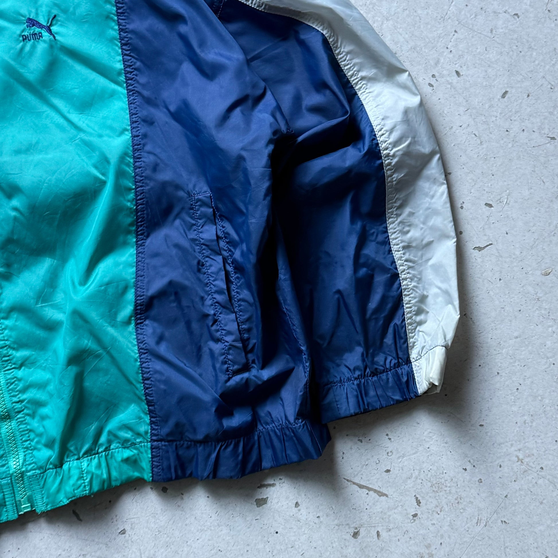 Puma Vintage Track Jacket turkis Navy – Str. L - Re:Junk Vintage