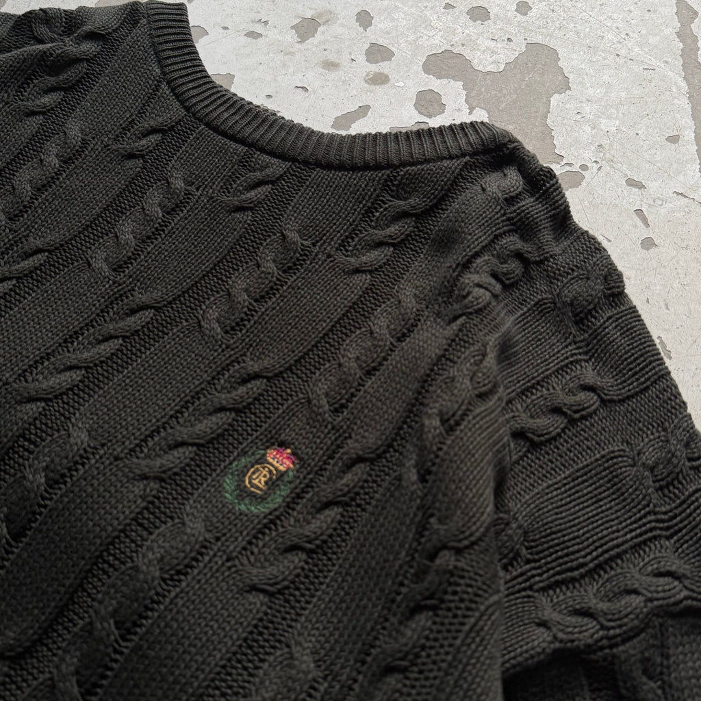 Ralph Lauren | kabelstrik sweater | mørkegrøn | M - Re:Junk Vintage