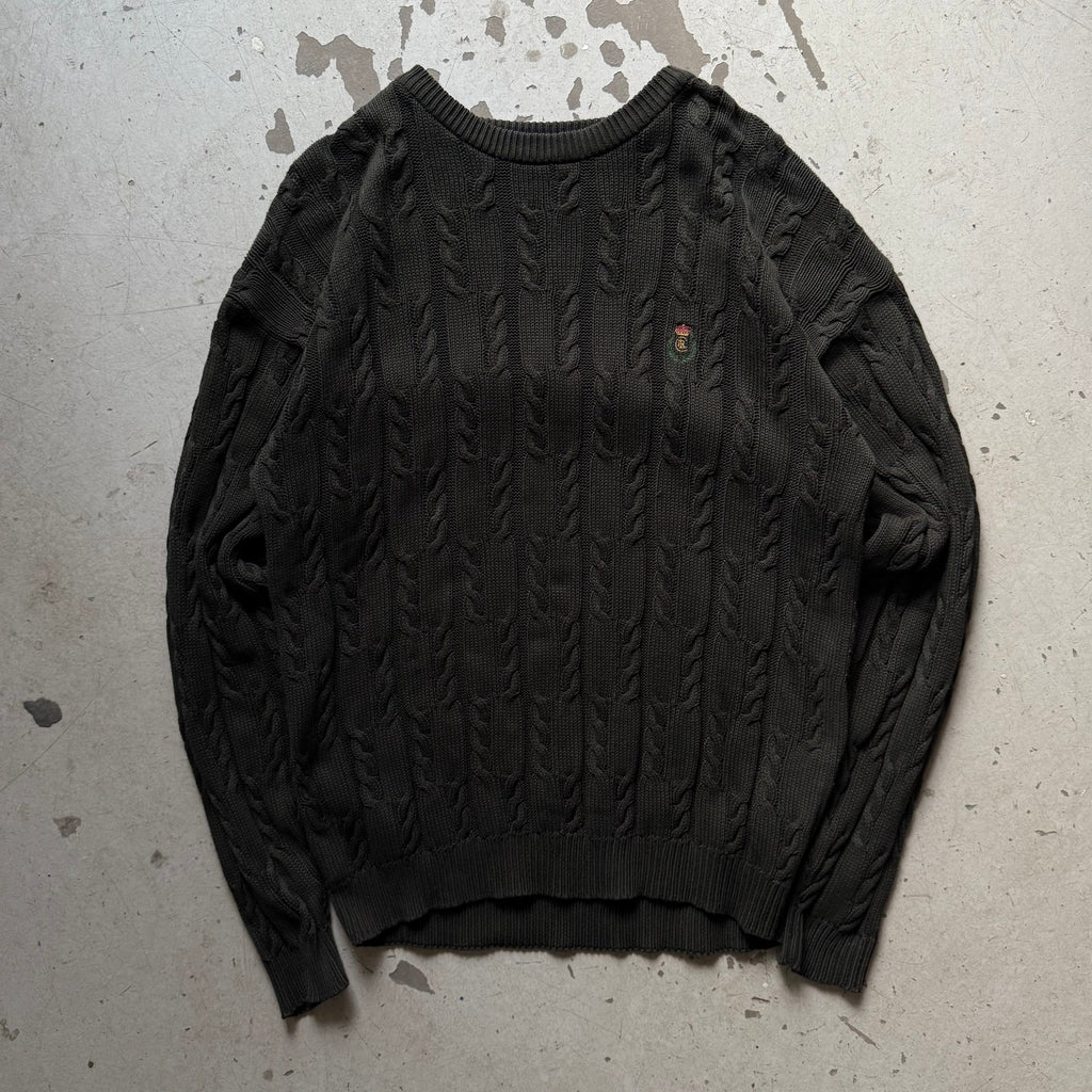Ralph Lauren | kabelstrik sweater | mørkegrøn | M - Re:Junk Vintage