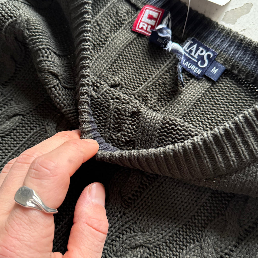Ralph Lauren | kabelstrik sweater | mørkegrøn | M - Re:Junk Vintage