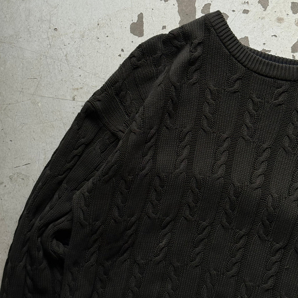 Ralph Lauren | kabelstrik sweater | mørkegrøn | M - Re:Junk Vintage