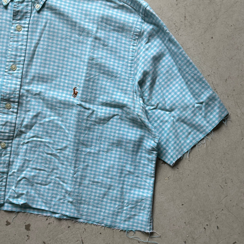 Ralph Lauren kortærmet skjorte – Upcycled crop fit – S/M - Re:Junk Vintage