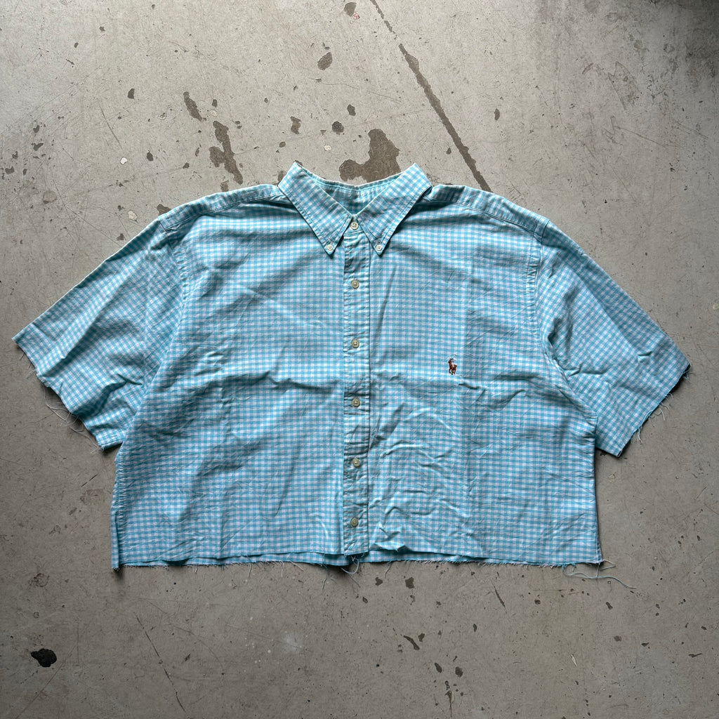 Ralph Lauren kortærmet skjorte – Upcycled crop fit – S/M - Re:Junk Vintage