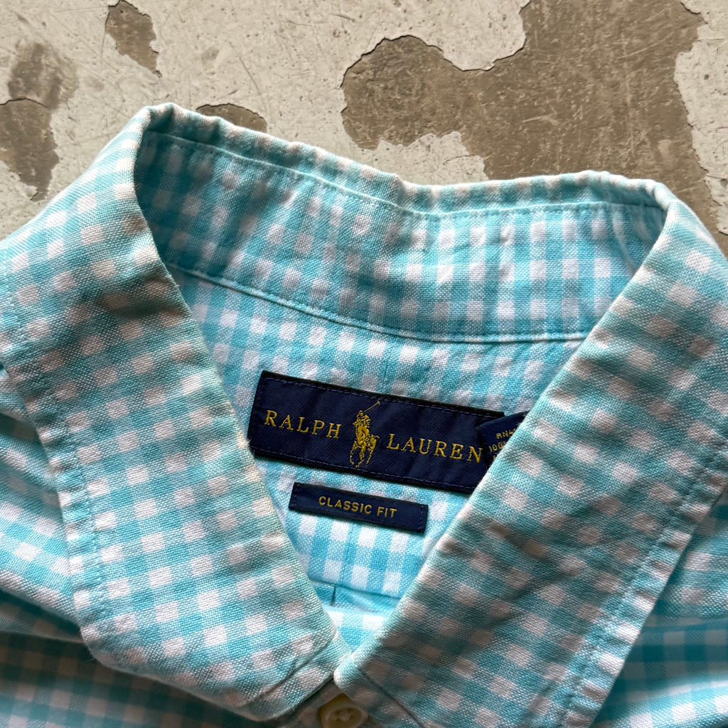 Ralph Lauren kortærmet skjorte – Upcycled crop fit – S/M - Re:Junk Vintage