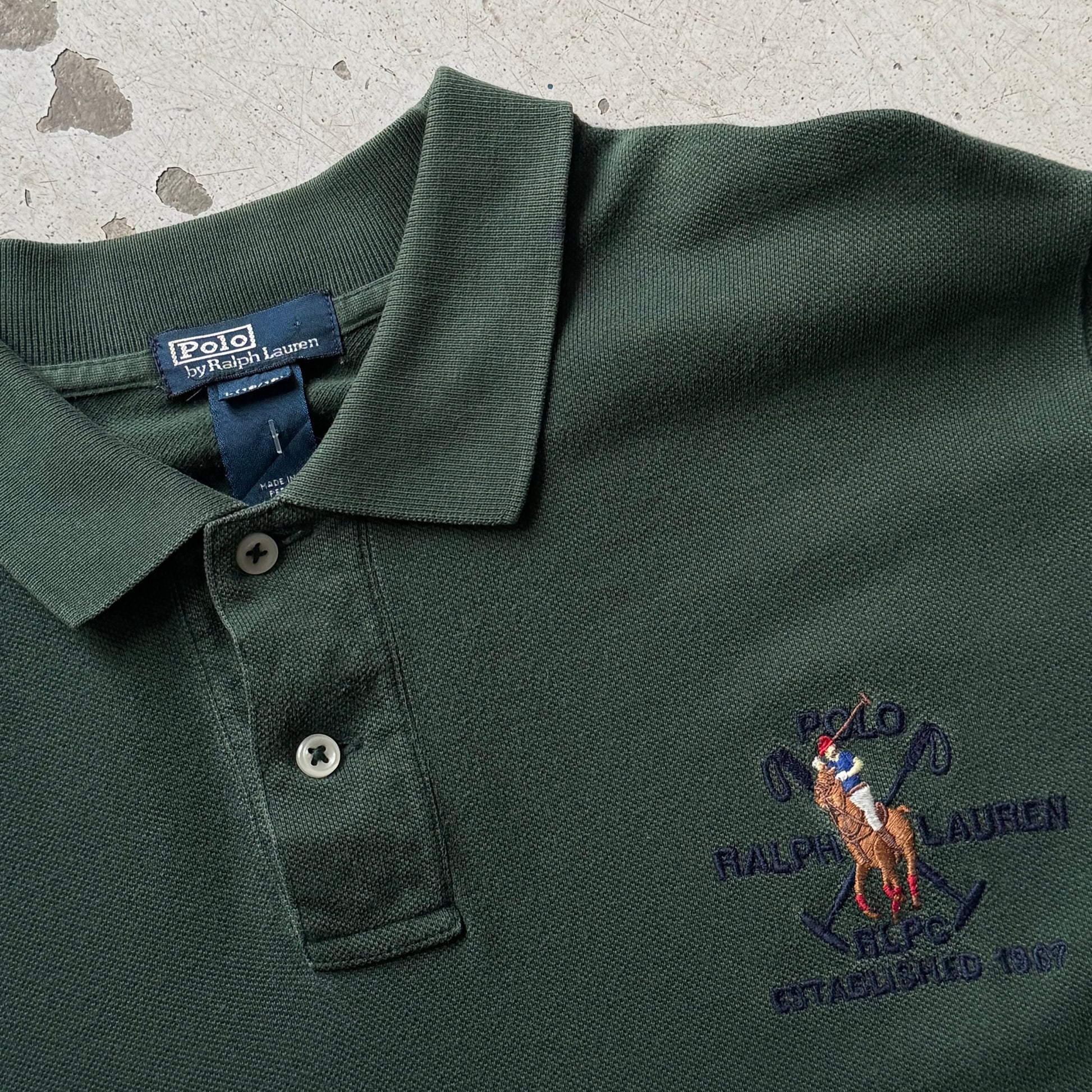 Ralph Lauren Polo – Grøn – Str. S (voksen) – Broderet Logo - Re:Junk Vintage