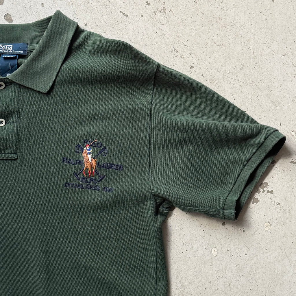 Ralph Lauren Polo – Grøn – Str. S (voksen) – Broderet Logo - Re:Junk Vintage