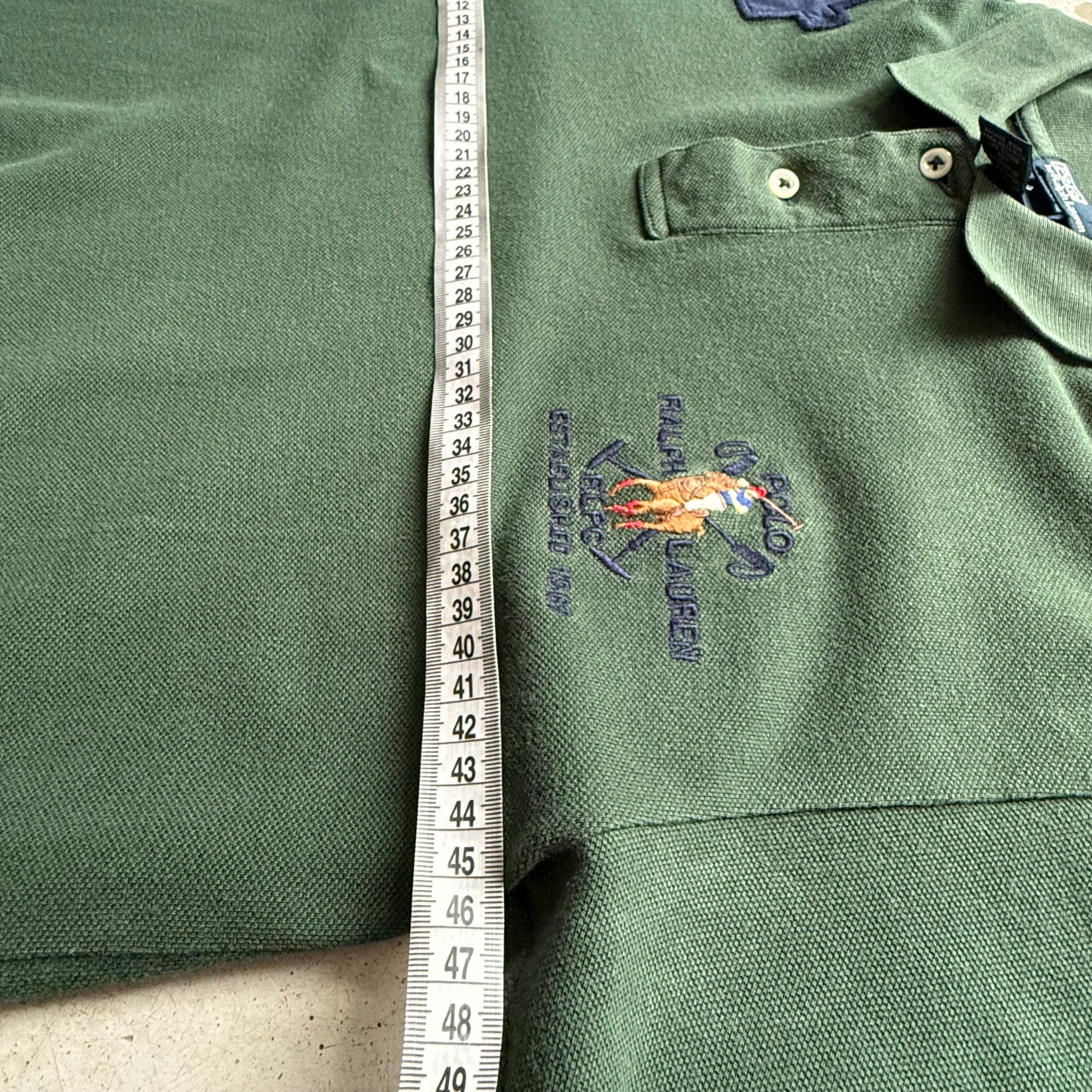 Ralph Lauren Polo – Grøn – Str. S (voksen) – Broderet Logo - Re:Junk Vintage