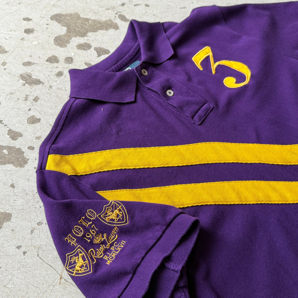 Ralph Lauren Rugby Polo – Lilla/Gul – Str. M – Custom Fit - Re:Junk Vintage
