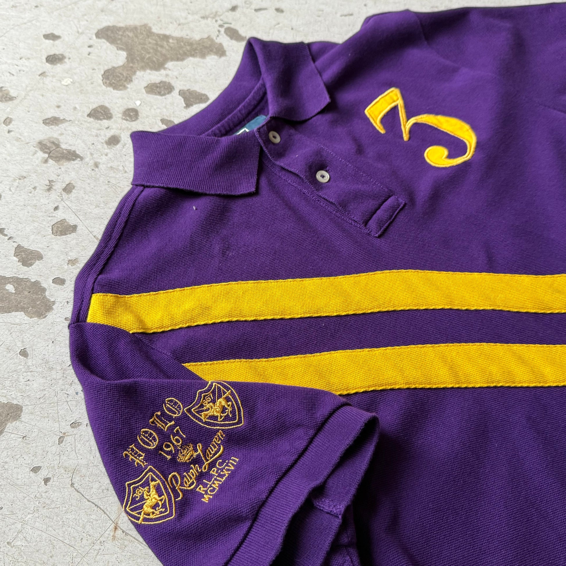 Ralph Lauren Rugby Polo – Lilla/Gul – Str. M – Custom Fit - Re:Junk Vintage