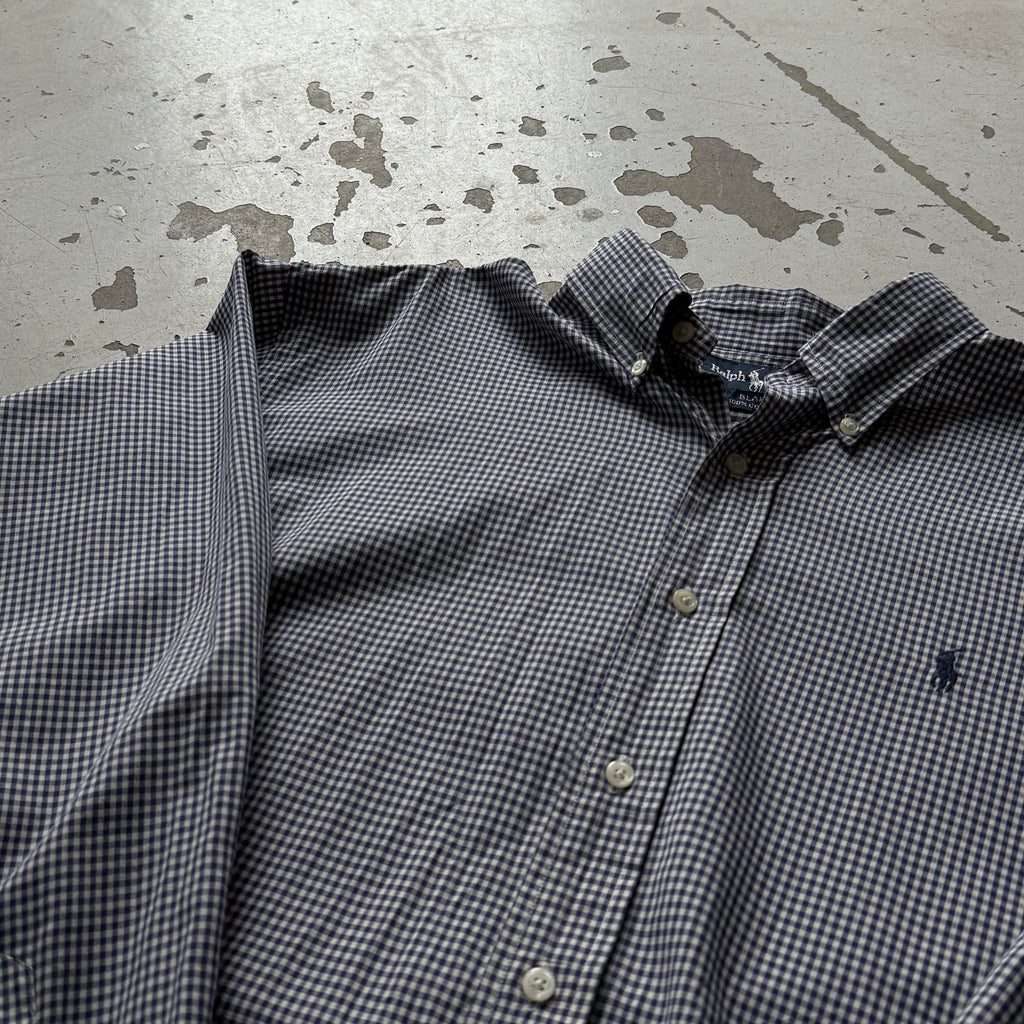 Ralph Lauren | skjorte | blå/hvid tern | L - Re:Junk Vintage