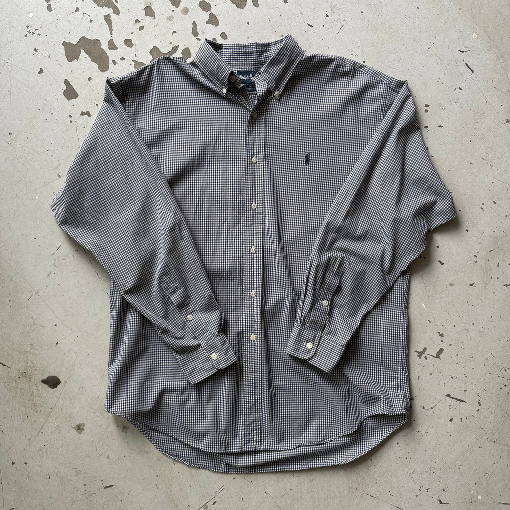 Ralph Lauren | skjorte | blå/hvid tern | L - Re:Junk Vintage