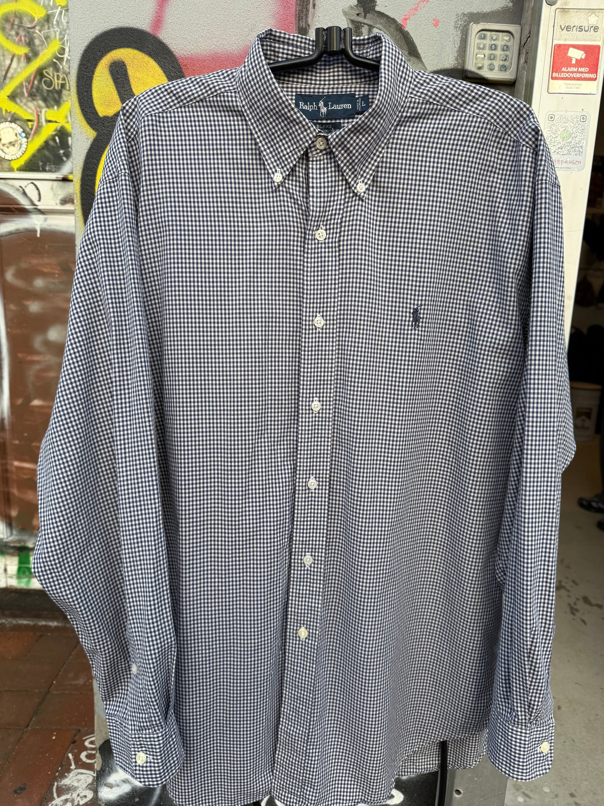 Ralph Lauren | Skjorte | Mørkeblå tern | Large - Re:Junk Vintage