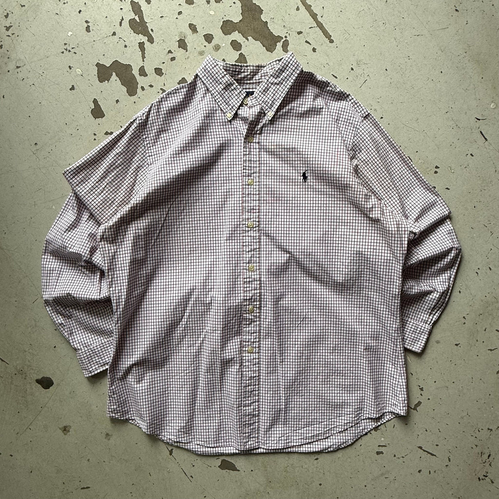 Ralph Lauren | skjorte | rød/hvid/blå tern | XL - Re:Junk Vintage