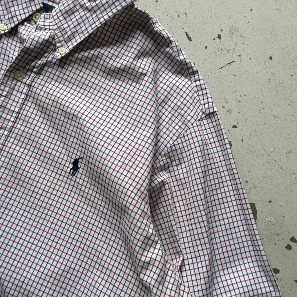 Ralph Lauren | skjorte | rød/hvid/blå tern | XL - Re:Junk Vintage