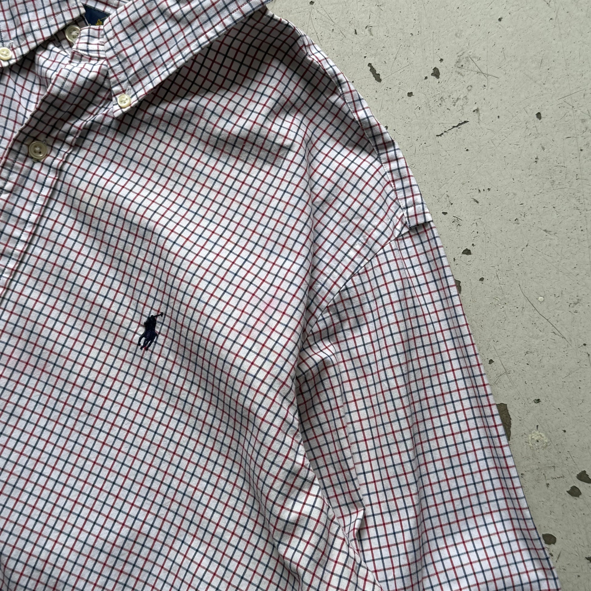 Ralph Lauren | skjorte | rød/hvid/blå tern | XL - Re:Junk Vintage