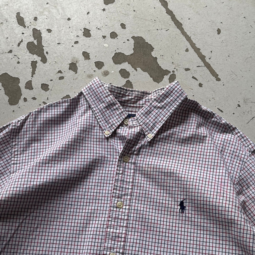 Ralph Lauren | skjorte | rød/hvid/blå tern | XL - Re:Junk Vintage