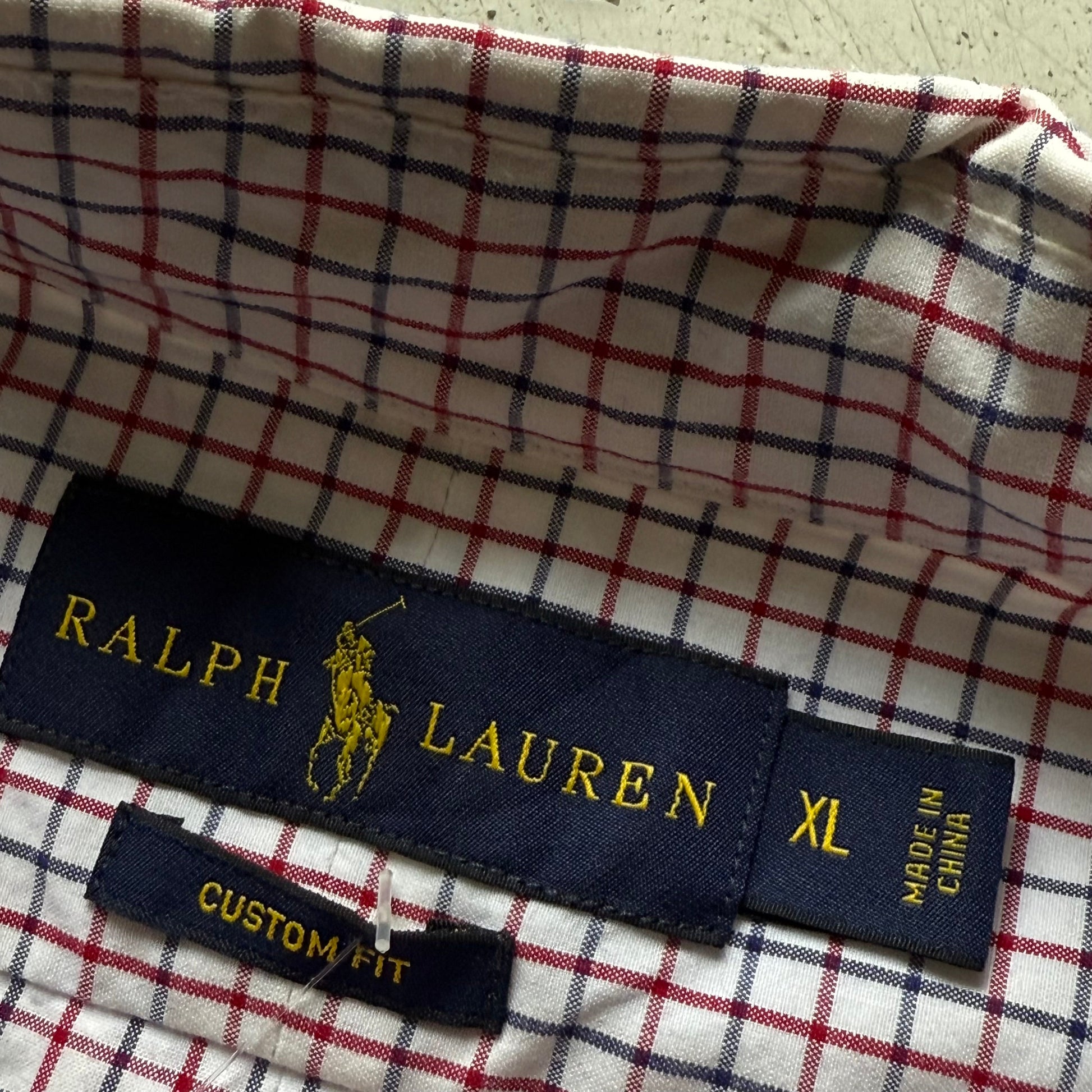 Ralph Lauren | skjorte | rød/hvid/blå tern | XL - Re:Junk Vintage
