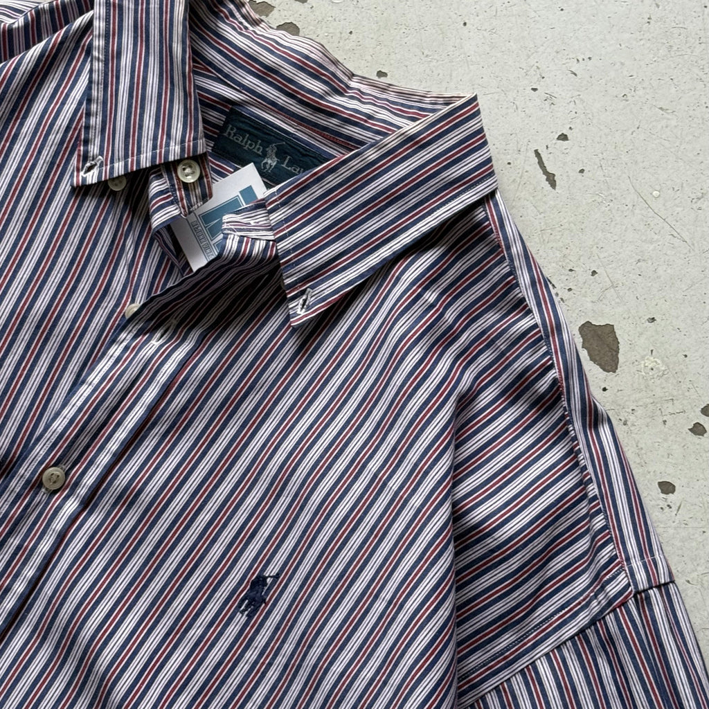 Ralph Lauren | stribet skjorte | rød/blå/hvid | XL - Re:Junk Vintage